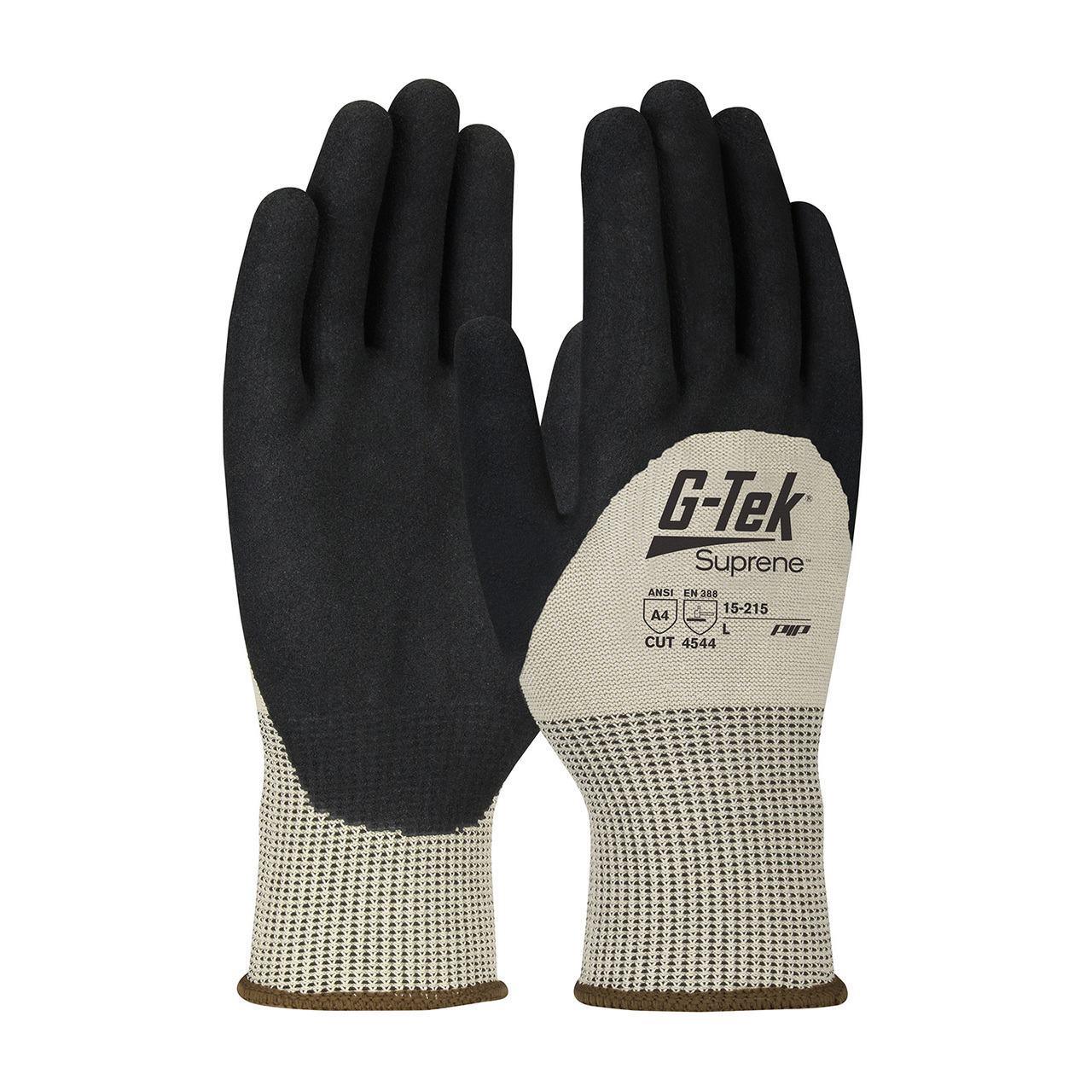 PIP 15-215 G-TEK Suprene Seamless Knit Suprene Blended Glove With Nitrile Coated Microsurface Grip On Palm, Fingers & Knuckles, Cut Resistant Glove, A4