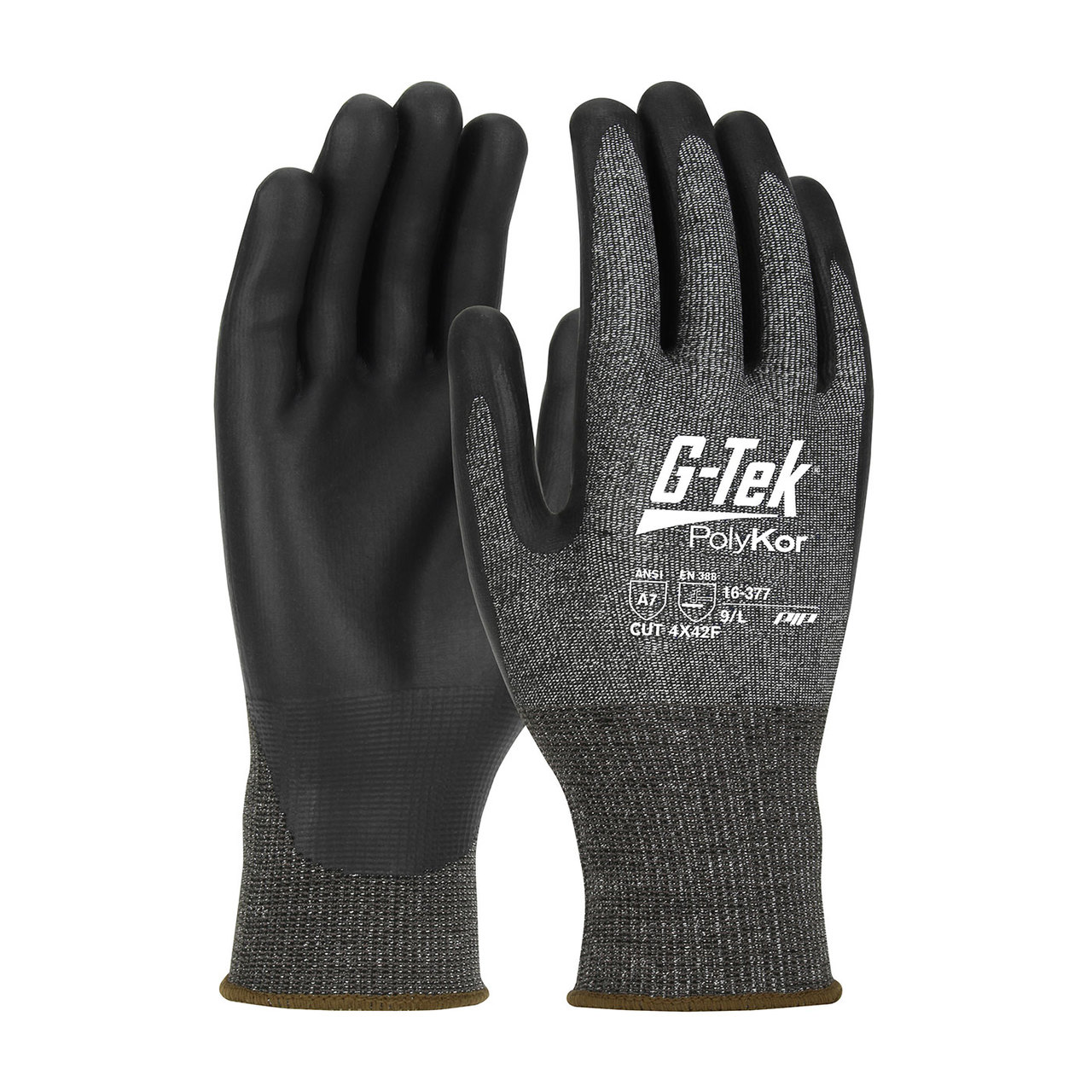 PIP 16-377 G-TEK Polykor X7 Seamless Knit Polykor X7 Blended Glove With Neofoam Coated Palm & Fingers - Touchscreen Compatible, Cut Resistant Glove, A7