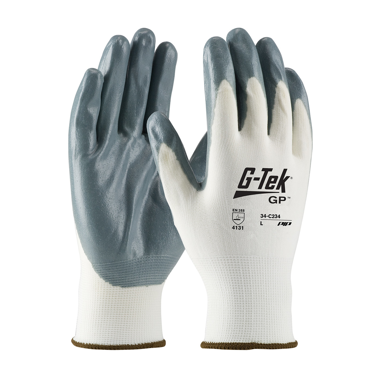 PIP 34-C234 G-Tek Seamless Knit Nylon Glove with Nitrile Coated Foam Grip on Palm & Fingers - Economy Grade