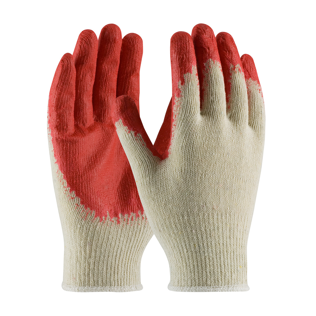 PIP 39-C122 Seamless Knit Cotton / Polyester Glove with Latex Coated Smooth Grip on Palm & Fingers - Regular Grade