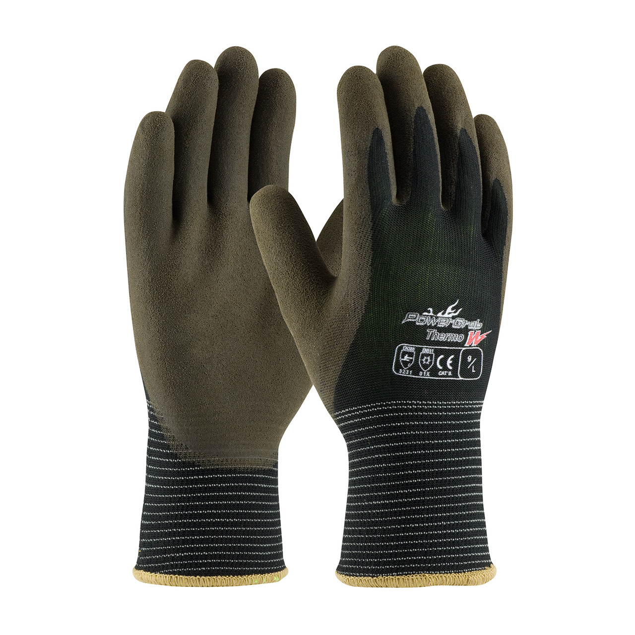PIP 41-1430 PowerGrab Thermo W Seamless Knit Polyester Glove with Acrylic Liner and Latex MicroFinish Grip on Palm & Fingers