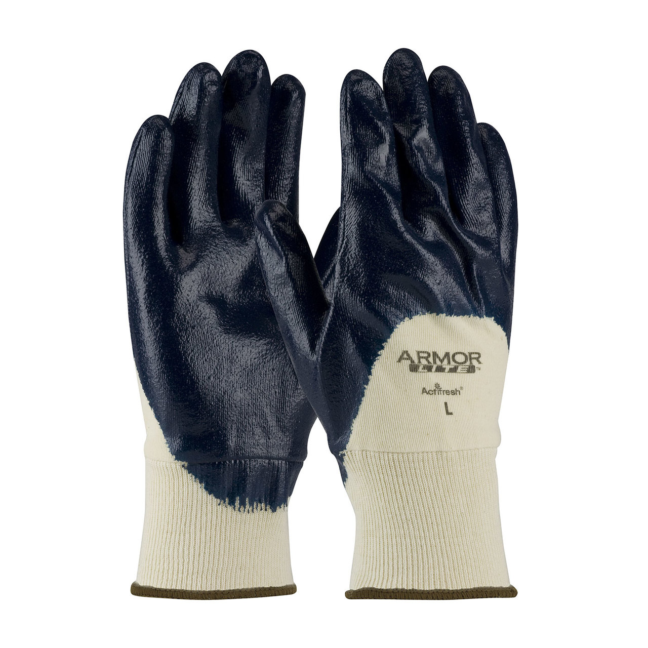 PIP 56-3170 ArmorLite Nitrile Dipped Glove with Interlock Liner and Textured Finish on Palm, Fingers & Knuckles - Knitwrist