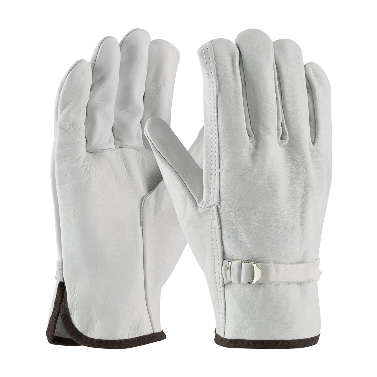 PIP 68-153 Regular Grade Top Grain Cowhide Leather Drivers Glove with Pull Strap Closure - Straight Thumb