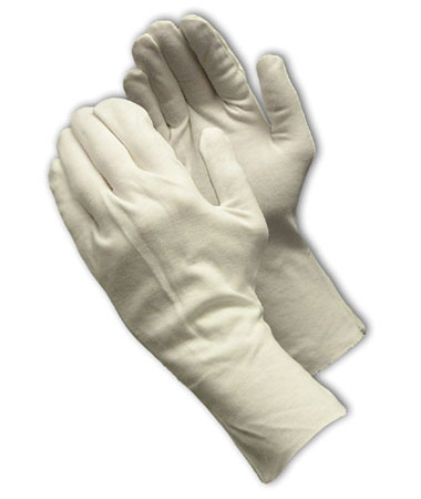 PIP 97-541/12 CleanTeam Heavy Weight Cotton Lisle Inspection Glove with Unhemmed Cuff - 12"