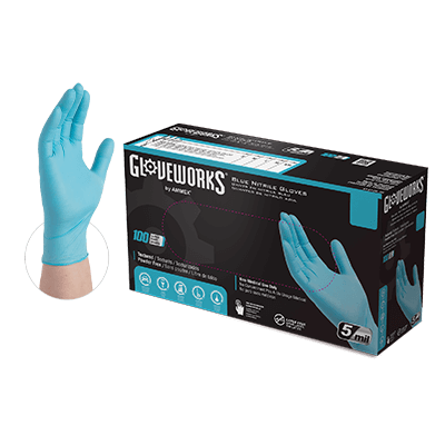 Ammex INPF Gloveworks Industrial Grade 5 Mil Nitrile Gloves, Powder Free
