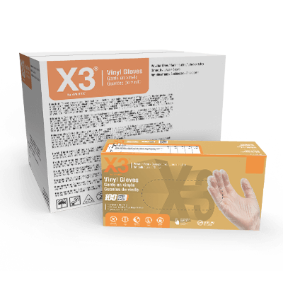 Ammex GPX3 Industrial Grade 3 Mil Vinyl Gloves, Powder Free