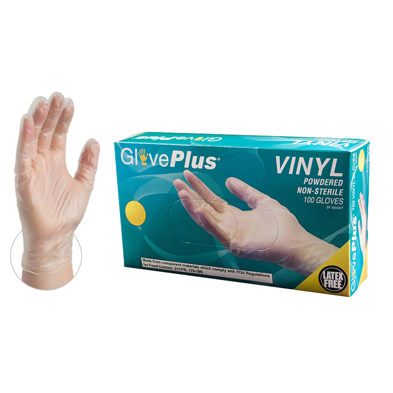 Ammex IV Gloveplus Industrial Grade Powdered Vinyl Gloves