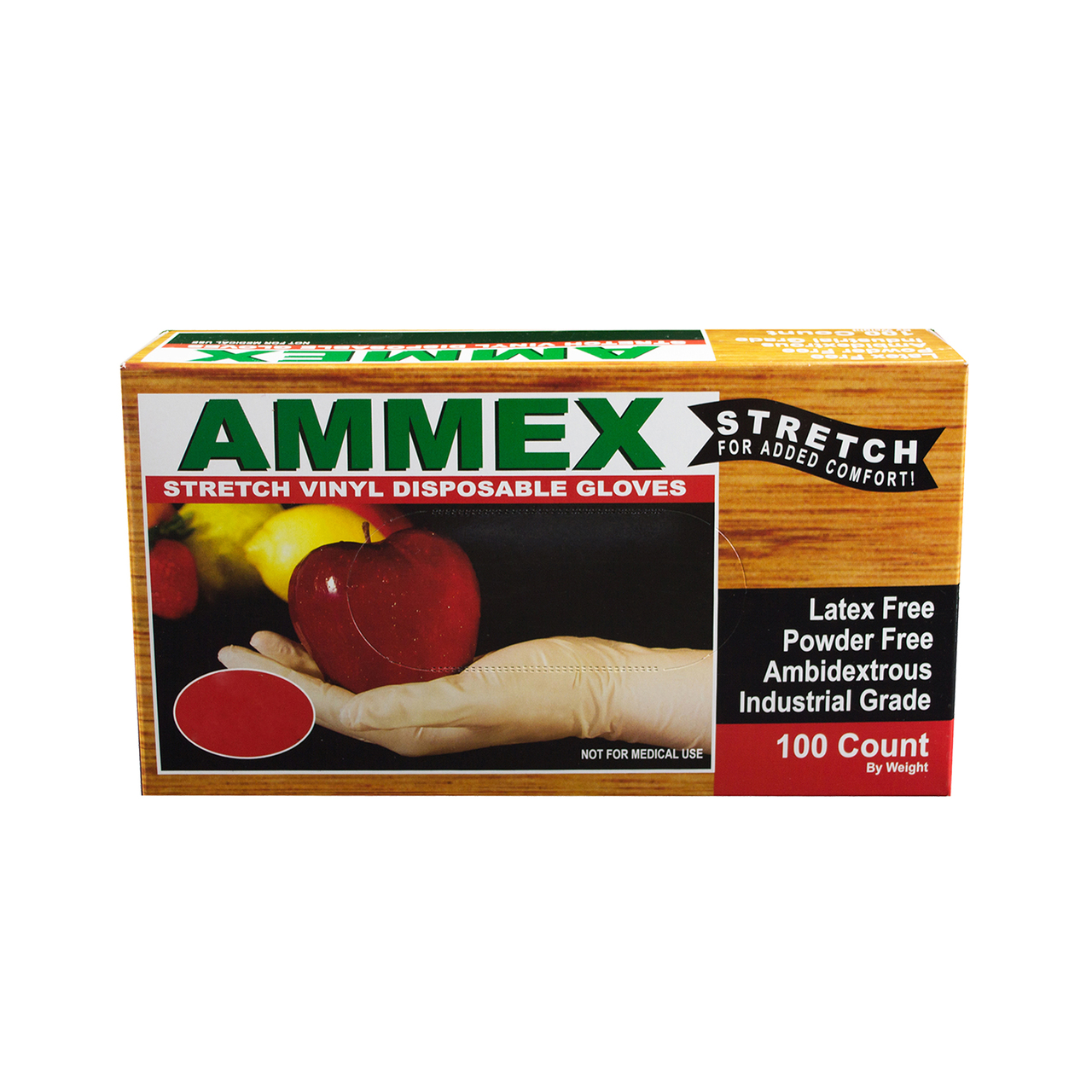 Ammex IVSPF Ammex Industrial Grade Stretch Vinyl Gloves, Powder Free
