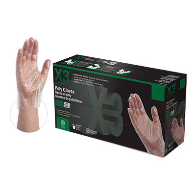 Ammex PGLOVE-500 Ammex Food Service Poly Gloves - 500, Powder Free