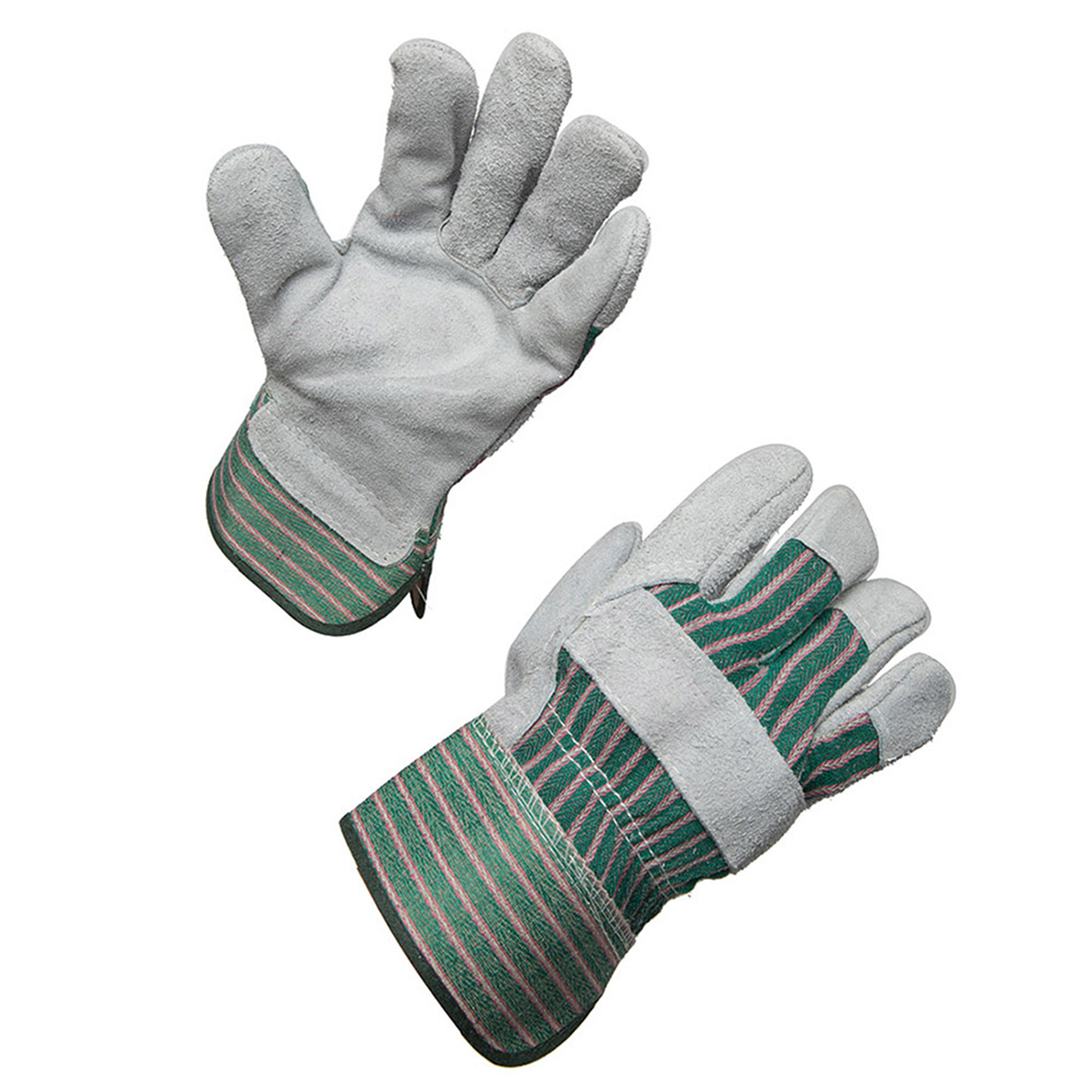 Ammex 816DP Split Cowhide Gloves Split Cowhide Leather Fleece Lined Palm Rubberized Cuff Cotton Back
