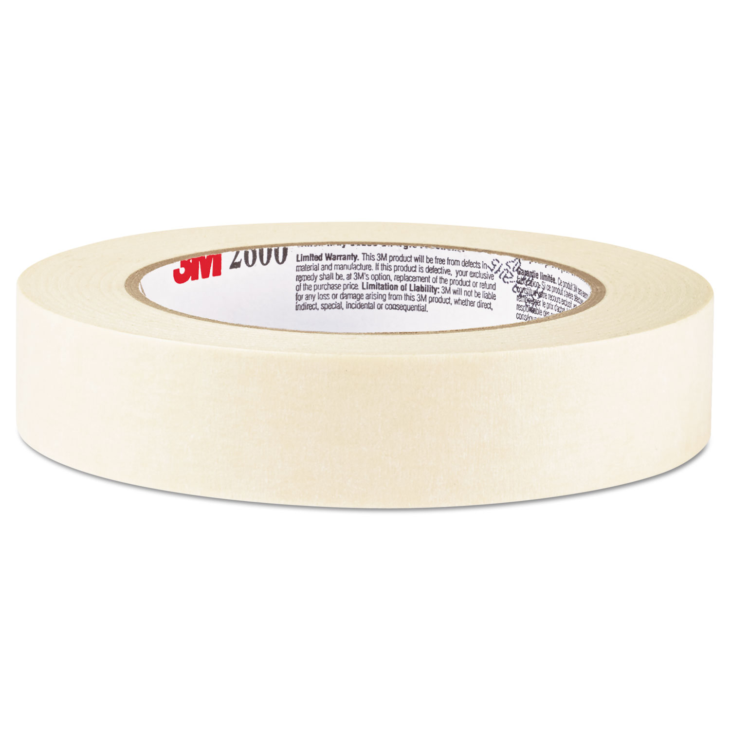 Highland MMM260024A Economy Masking Tape, .94" x 60.1yds, 3" Core, Tan