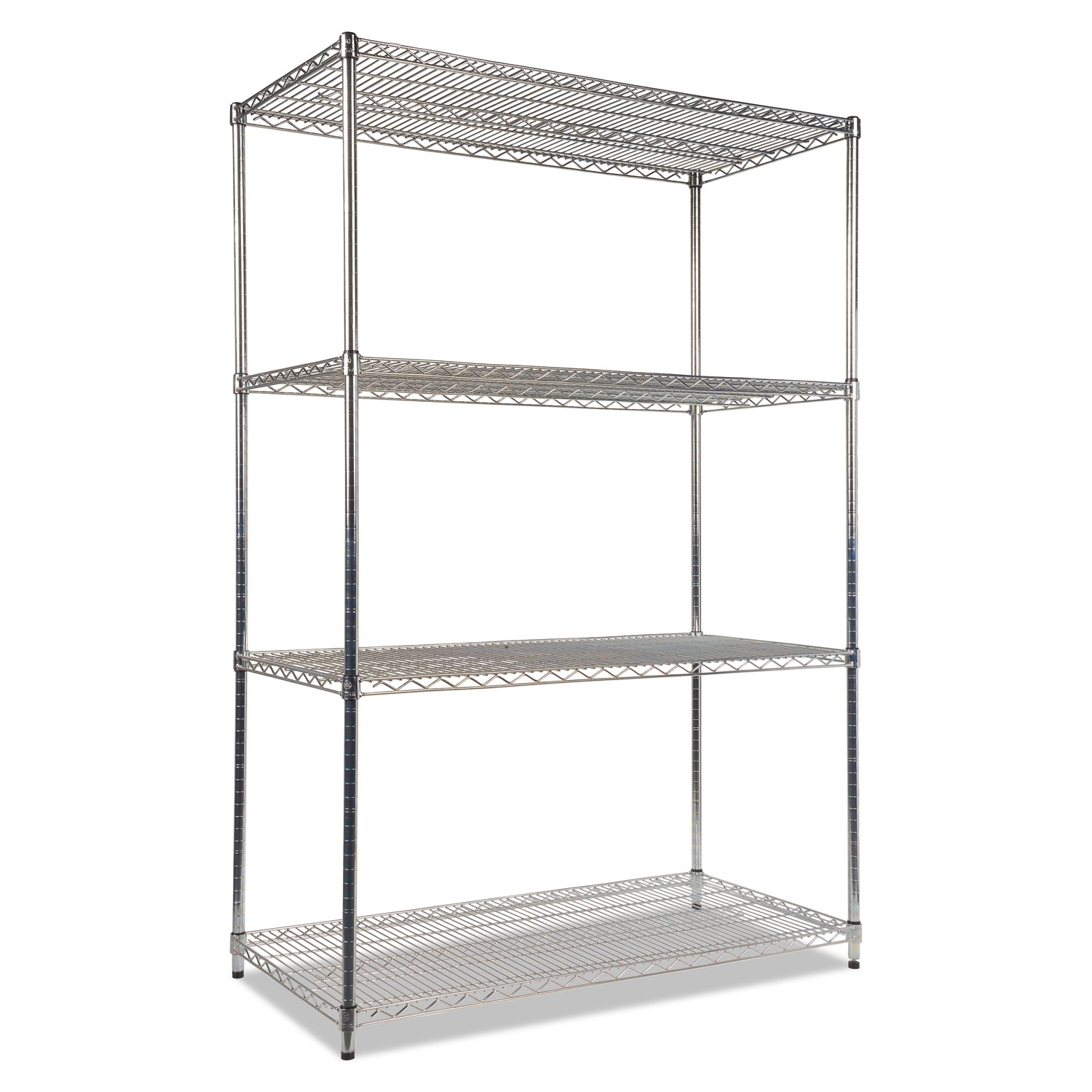 Alera ALESW504824SR NSF Certified Industrial 4-Shelf Wire Shelving Kit, 48 x 24 x 72, Silver