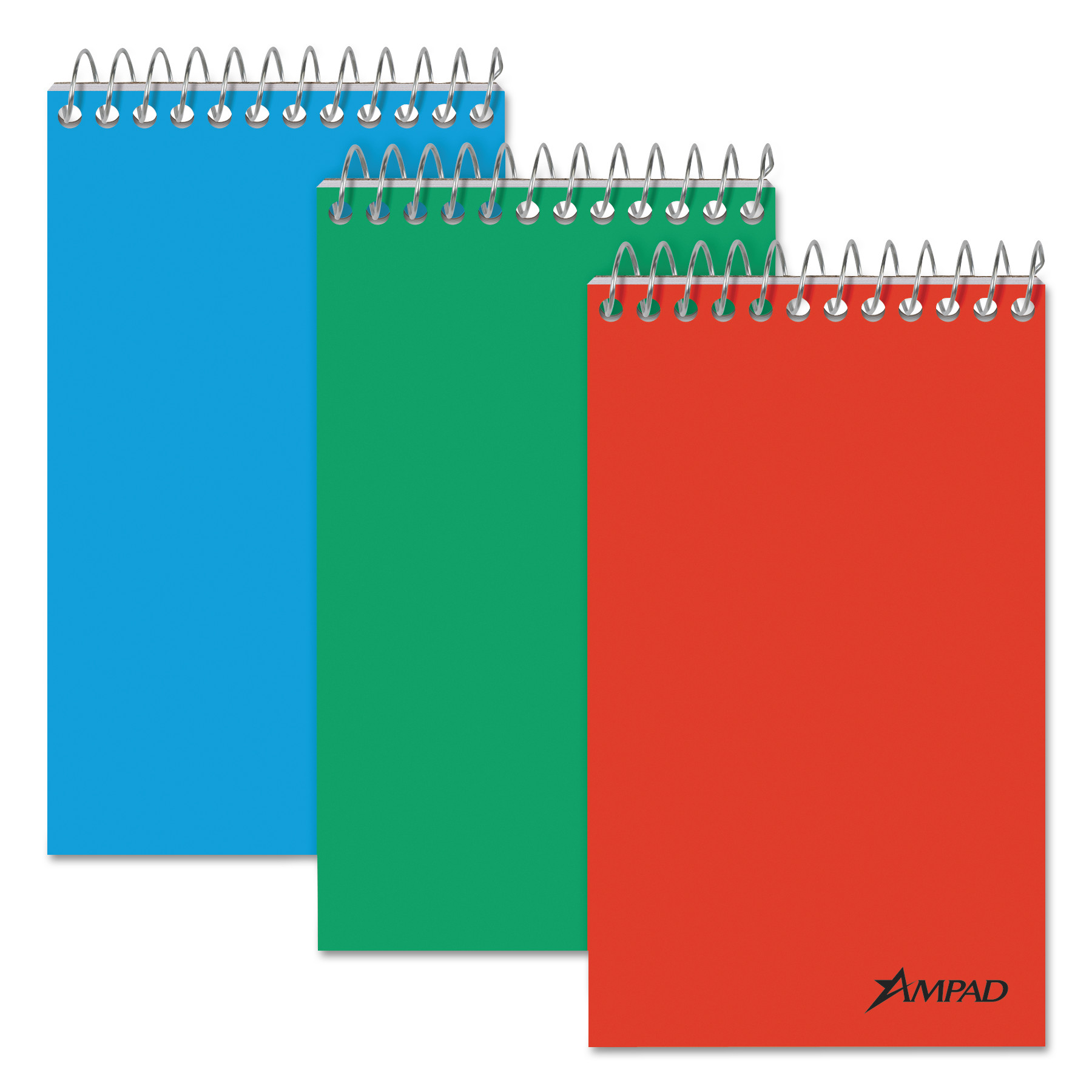 Ampad TOP45093 Wirebound Pocket Memo Book, Narrow, 3 x 5, White, 60 Sheets, 3/Pack