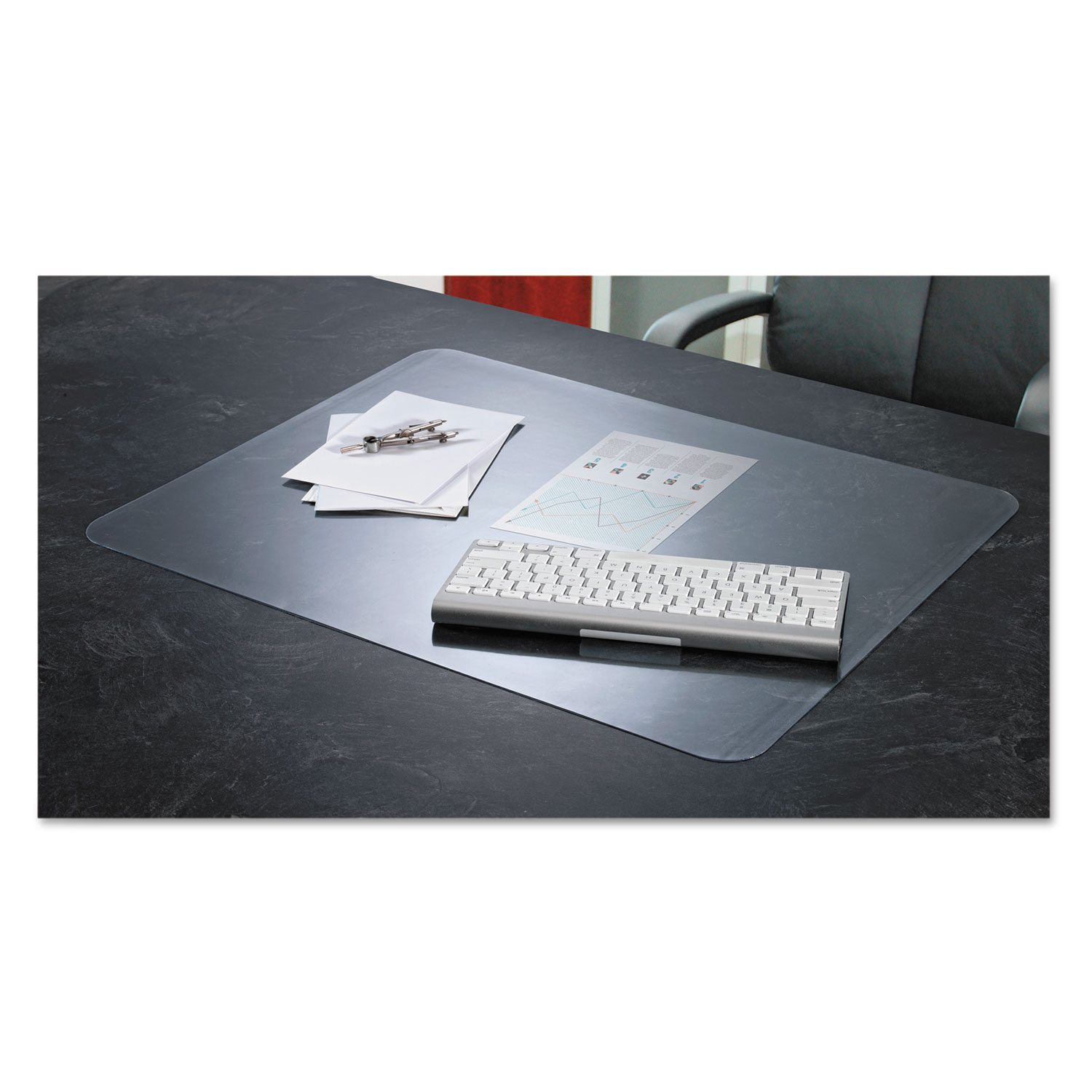 Artistic AOP6040MS KrystalView Desk Pad with Microban, 24 x 19, Clear
