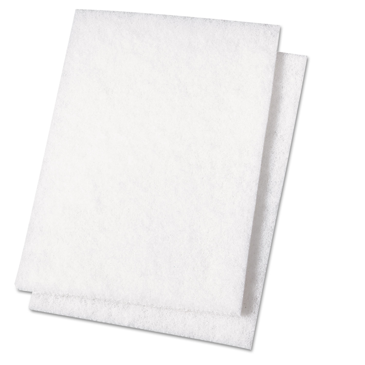 Boardwalk BWK198 Light Duty Scour Pad, White, 6 x 9, 20/Case