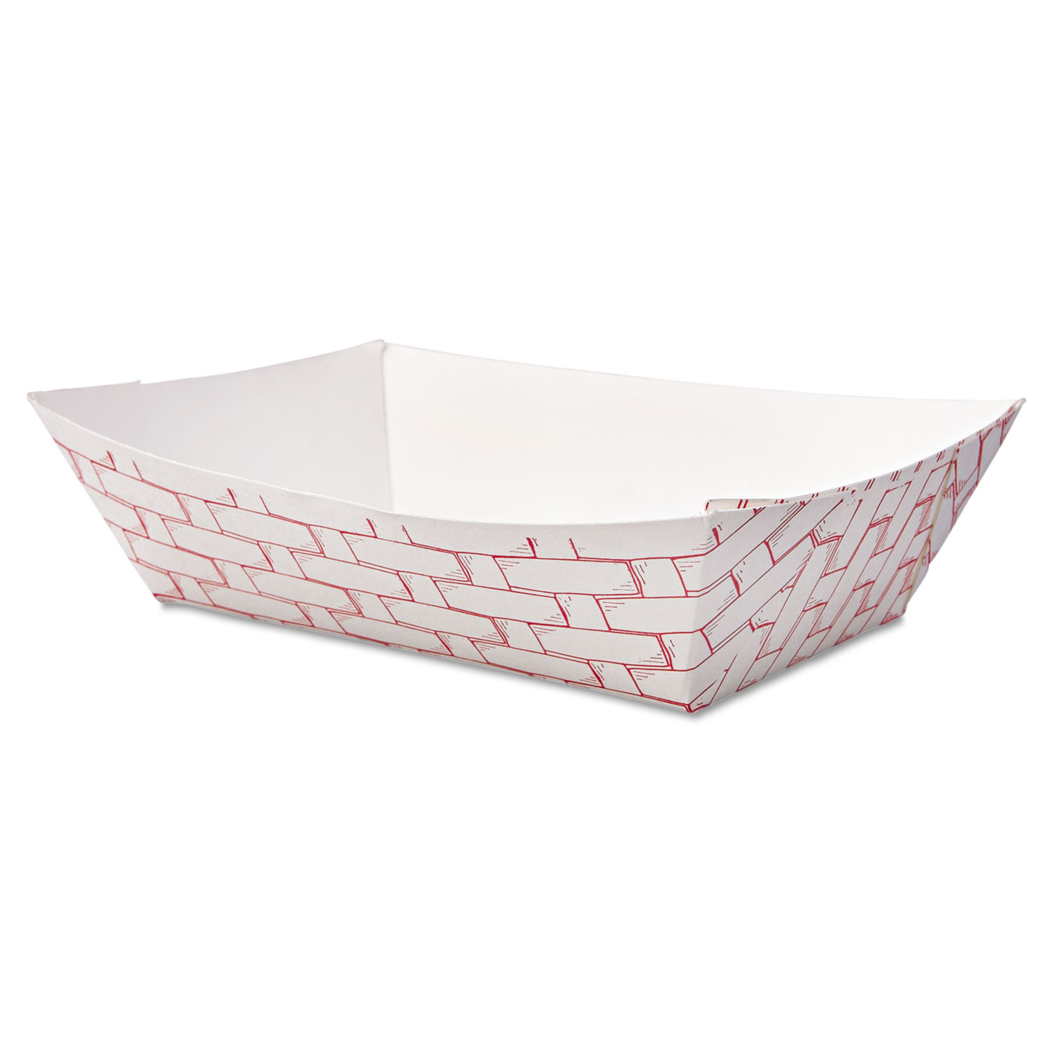 Boardwalk BWK30LAG200 Paper Food Baskets, 2lb Capacity, Red/White, 1000/Case