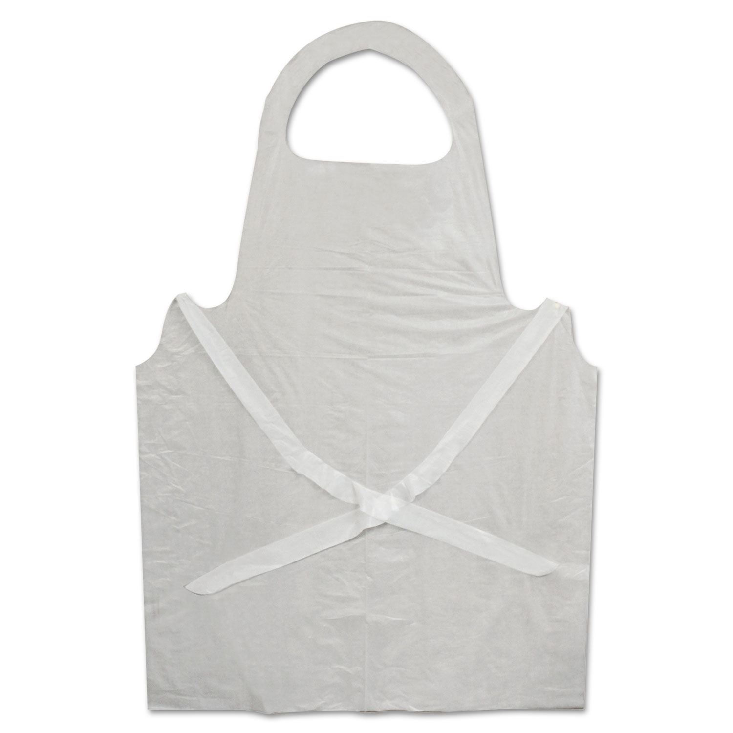 Boardwalk GN1390 Disposable Apron, White, Poly, 28 x 45, 1.25 mil, One Size, 100/Pk