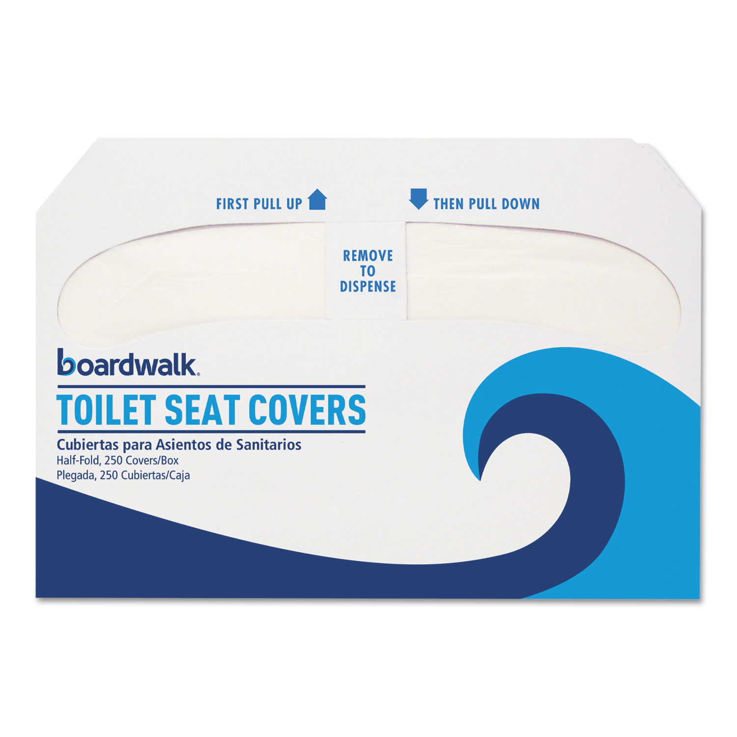 Boardwalk BWKK5000B Premium Half-Fold Toilet Seat Covers, 250 Covers/Sleeve, 20 Sleeves/Case