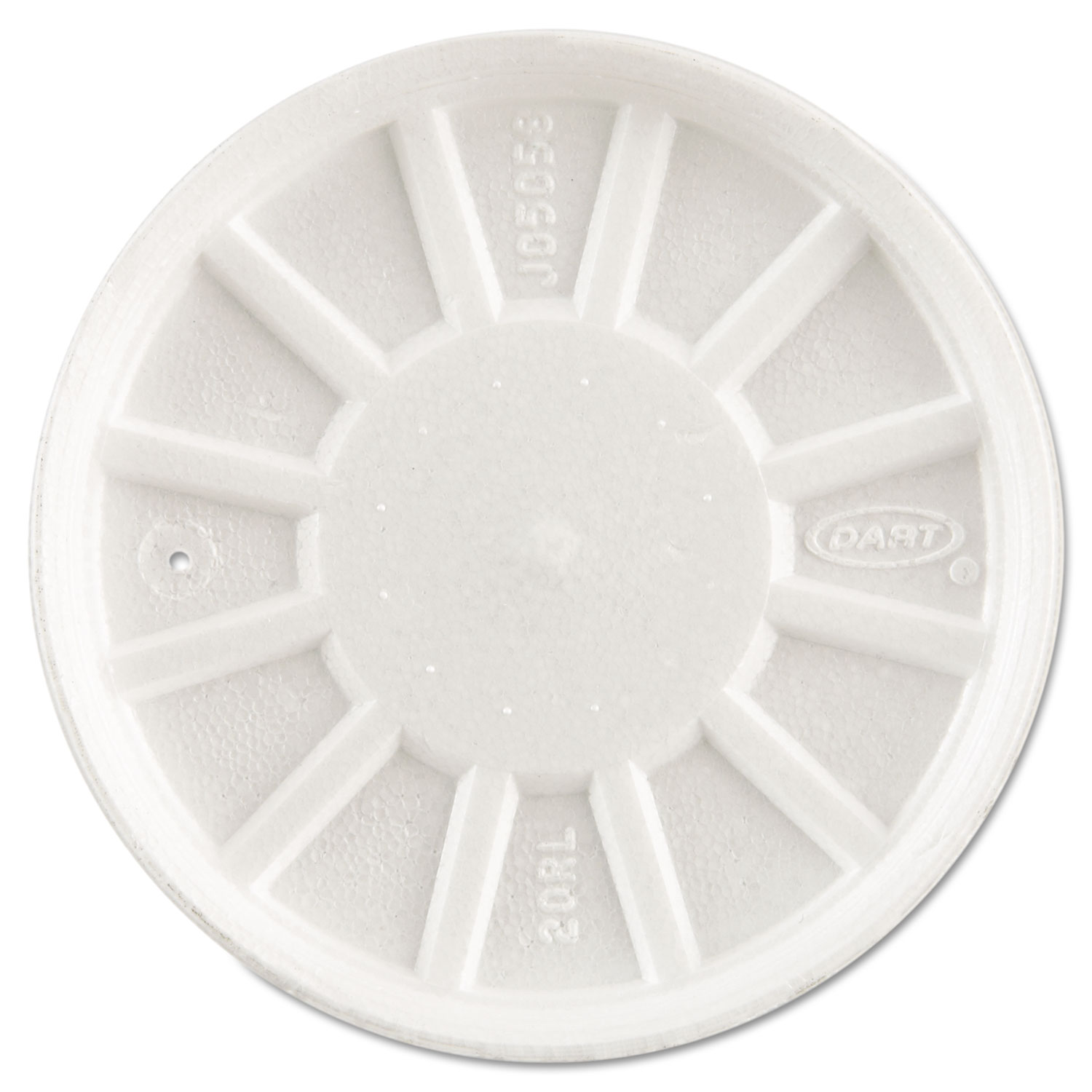 Dart DCC20RL Vented Foam Lids, Fits 6-32oz Cups, White, 500/Case