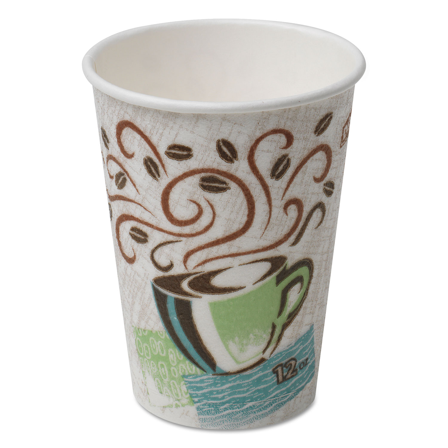 Dixie DXE5342CD Hot Cups, Paper, 12oz, Coffee Dreams Design, 1000/Case