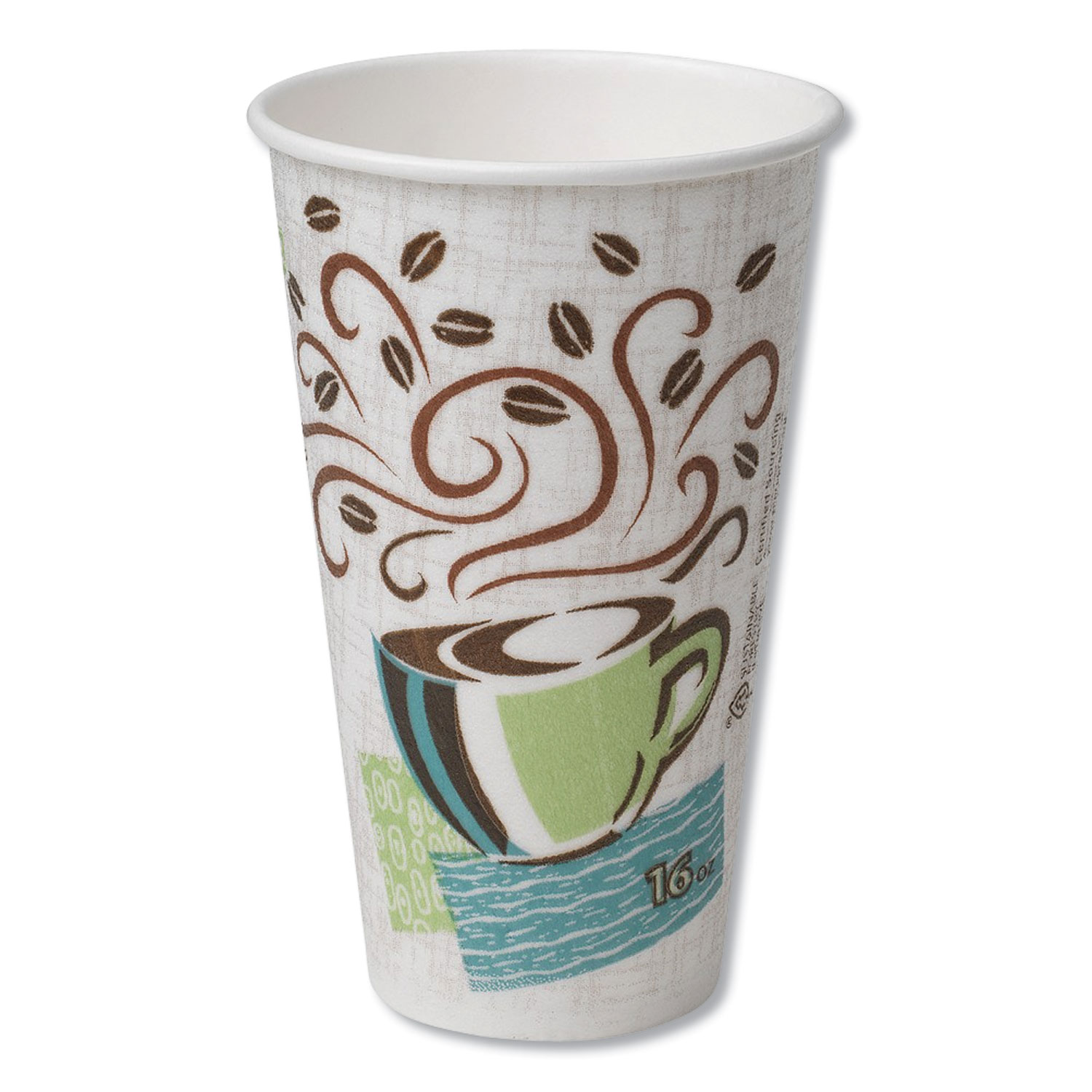 Dixie DXE5356DX Hot Cups, Paper, 16oz, Coffee Dreams Design, 500/Case