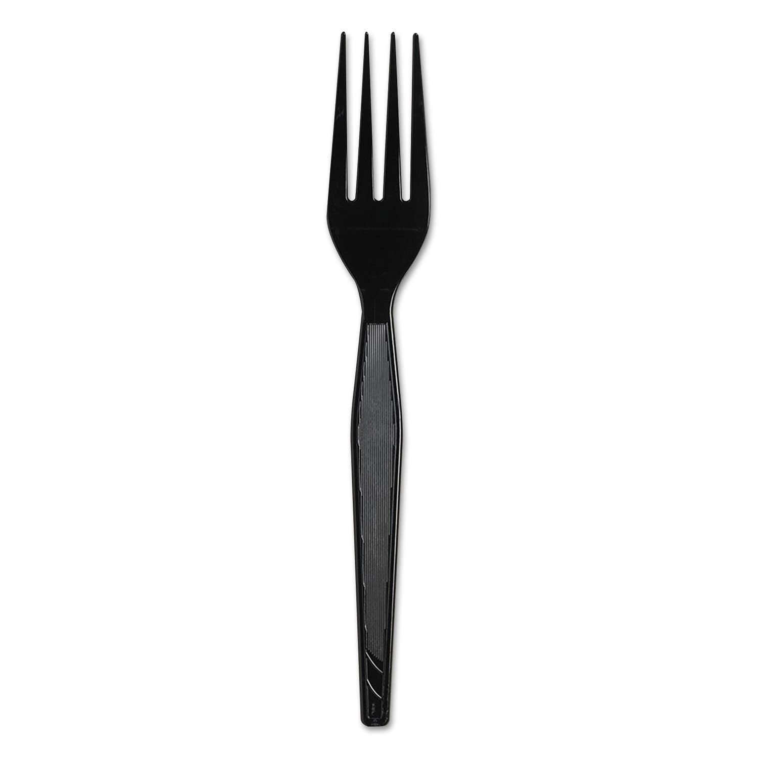 Dixie DXEFH517 Plastic Cutlery, Heavyweight Forks, Black, 1000/Case