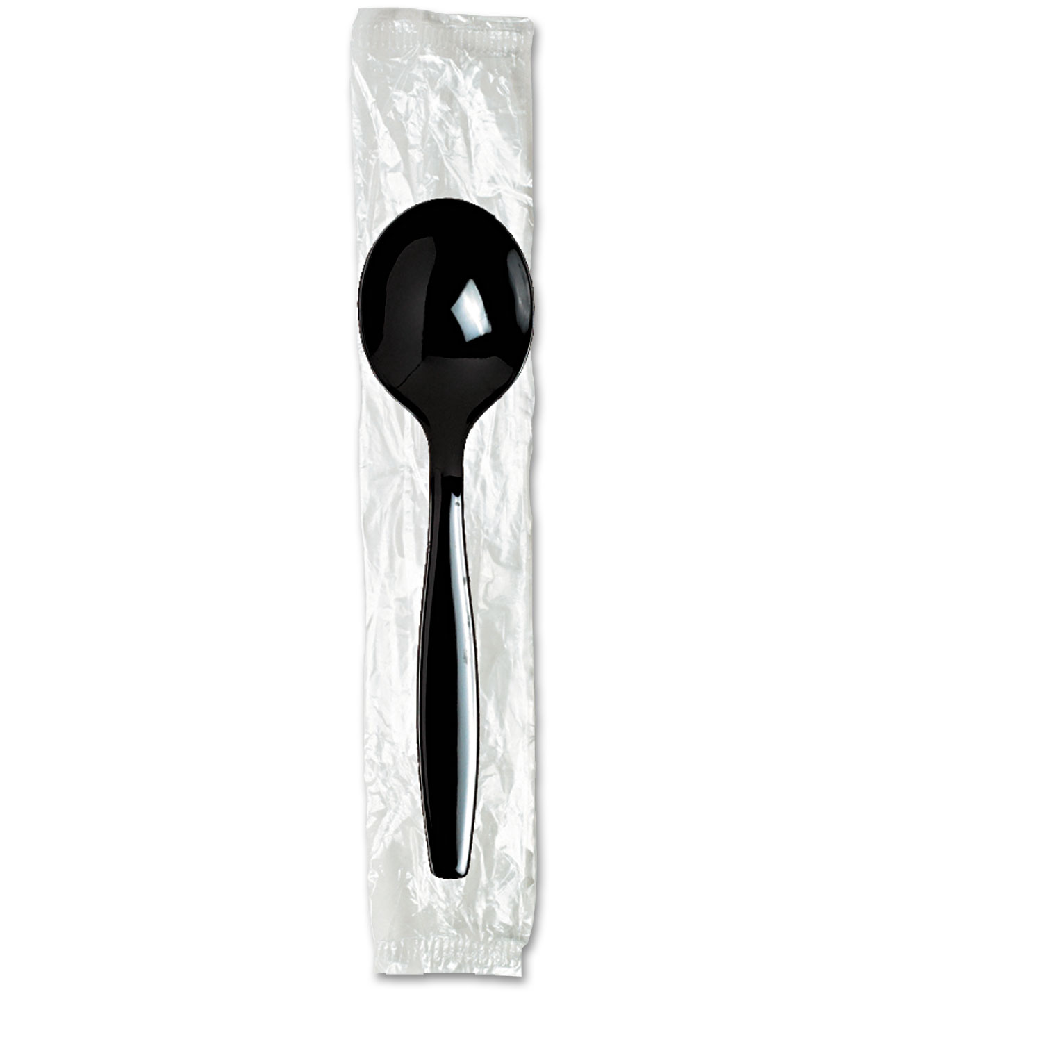 Dixie DXESH53C7 Individually Wrapped Spoons, Plastic, Black, 1000/Case