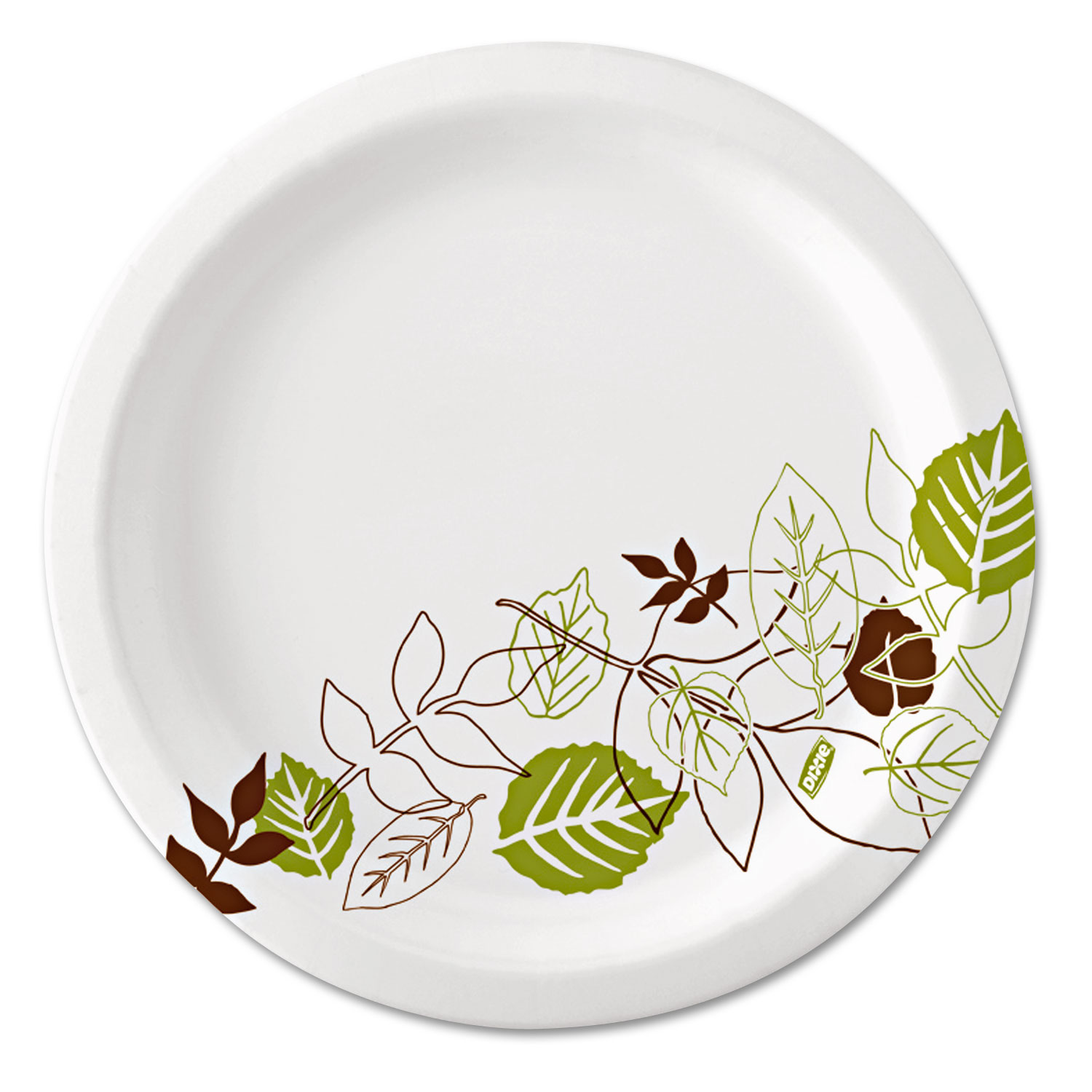 Dixie DXEUX9WS Pathways Soak-Proof Shield Paper Plates, 8 1/2, Grn/Burg, 125/Pk, 4 Pks/Ct