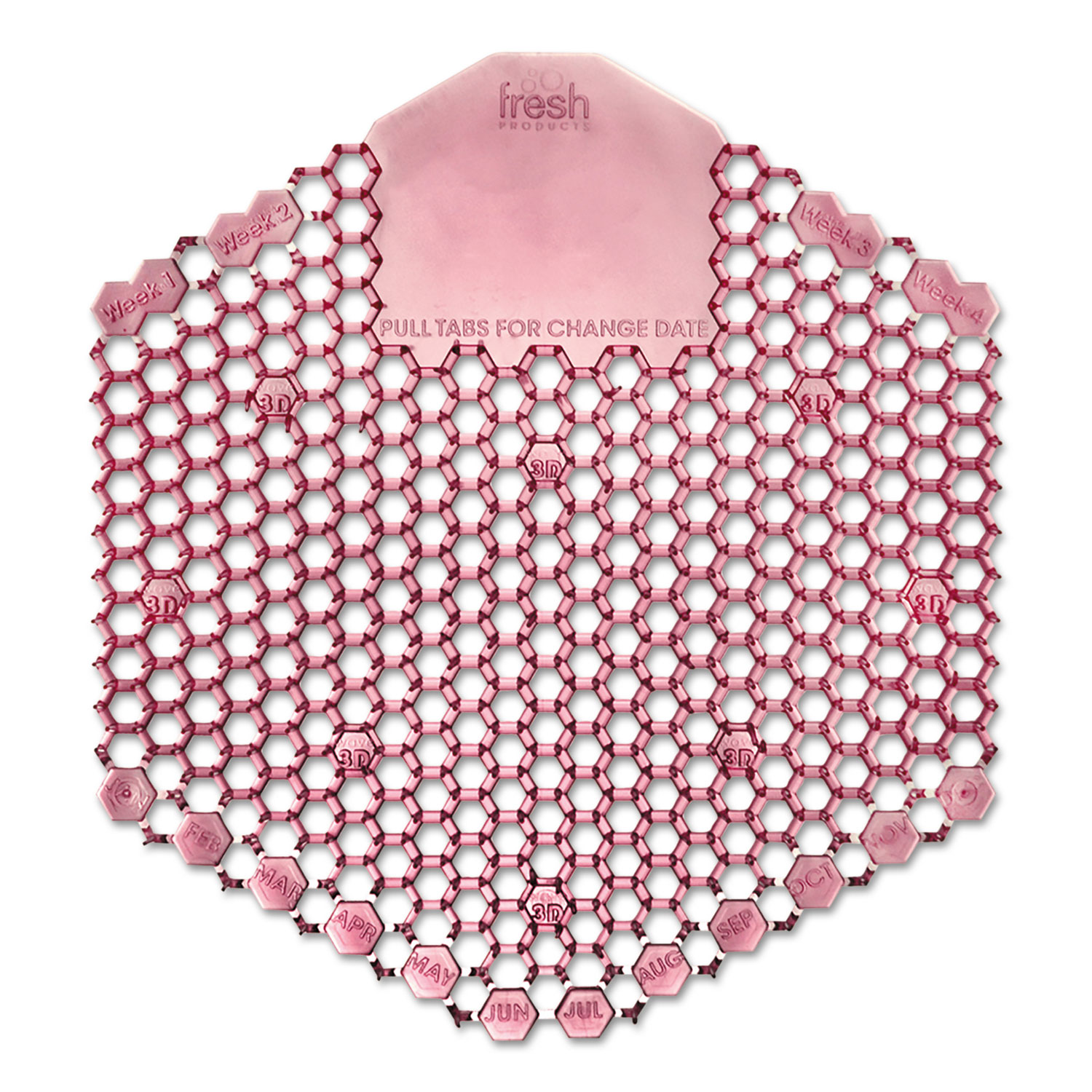 Fresh Products FRS3WDS60SAP Wave 3D Urinal Deodorizer Screen, Red, Spiced Apple Fragrance, 10 Screens/Box