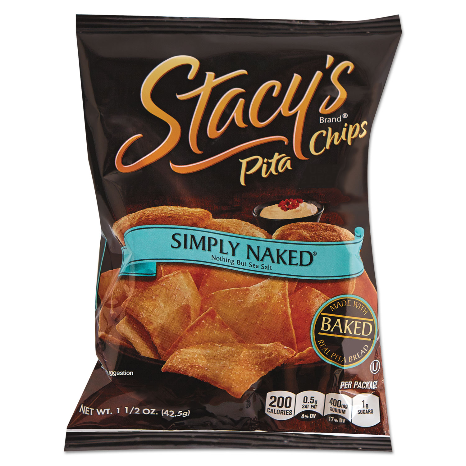 Stacy's LAY52546 Pita Chips, 1.5 oz Bag, Original, 24/Case