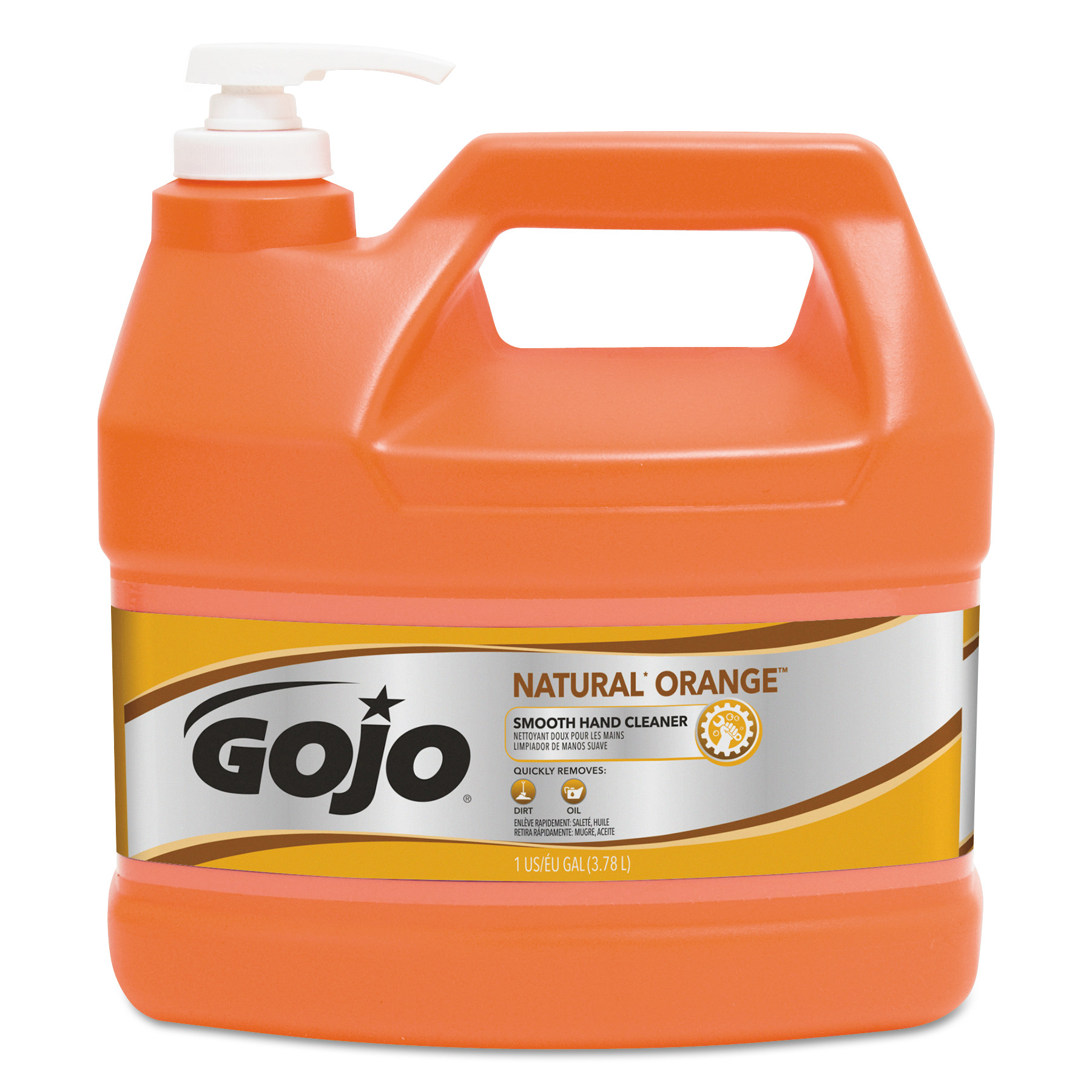 GOJO GOJ094504 NATURAL ORANGE Smooth Hand Cleaner, 1gal, Pump Dispenser, Citrus Scent, 4/Case
