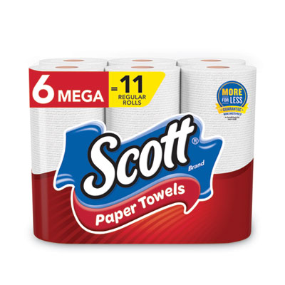 Scott KCM56668 Choose-a-Size Mega Roll, White, 100/Roll, 6 Rolls/Pack, 4 Packs/Case