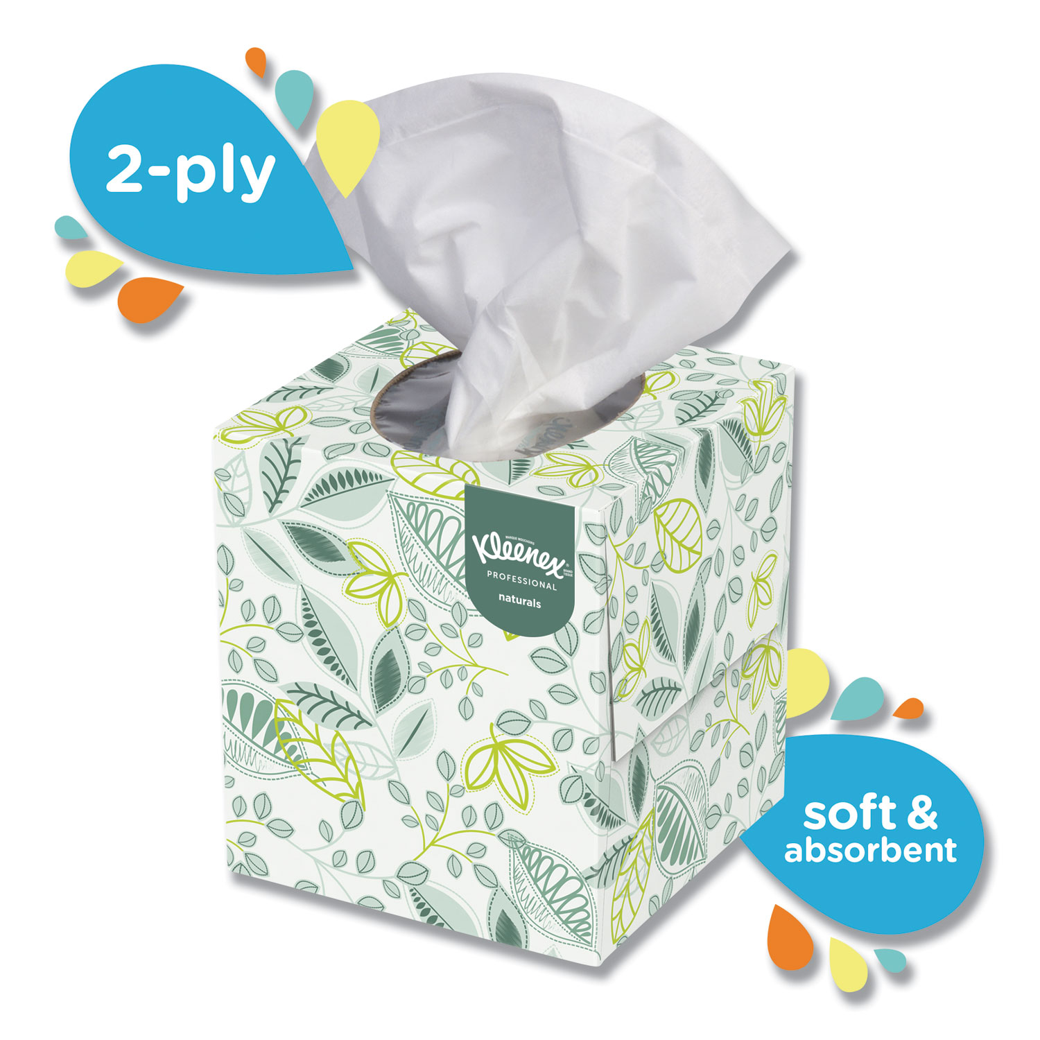 Kleenex KCC21272 Naturals Facial Tissue, 2-Ply, White, 95/Box
