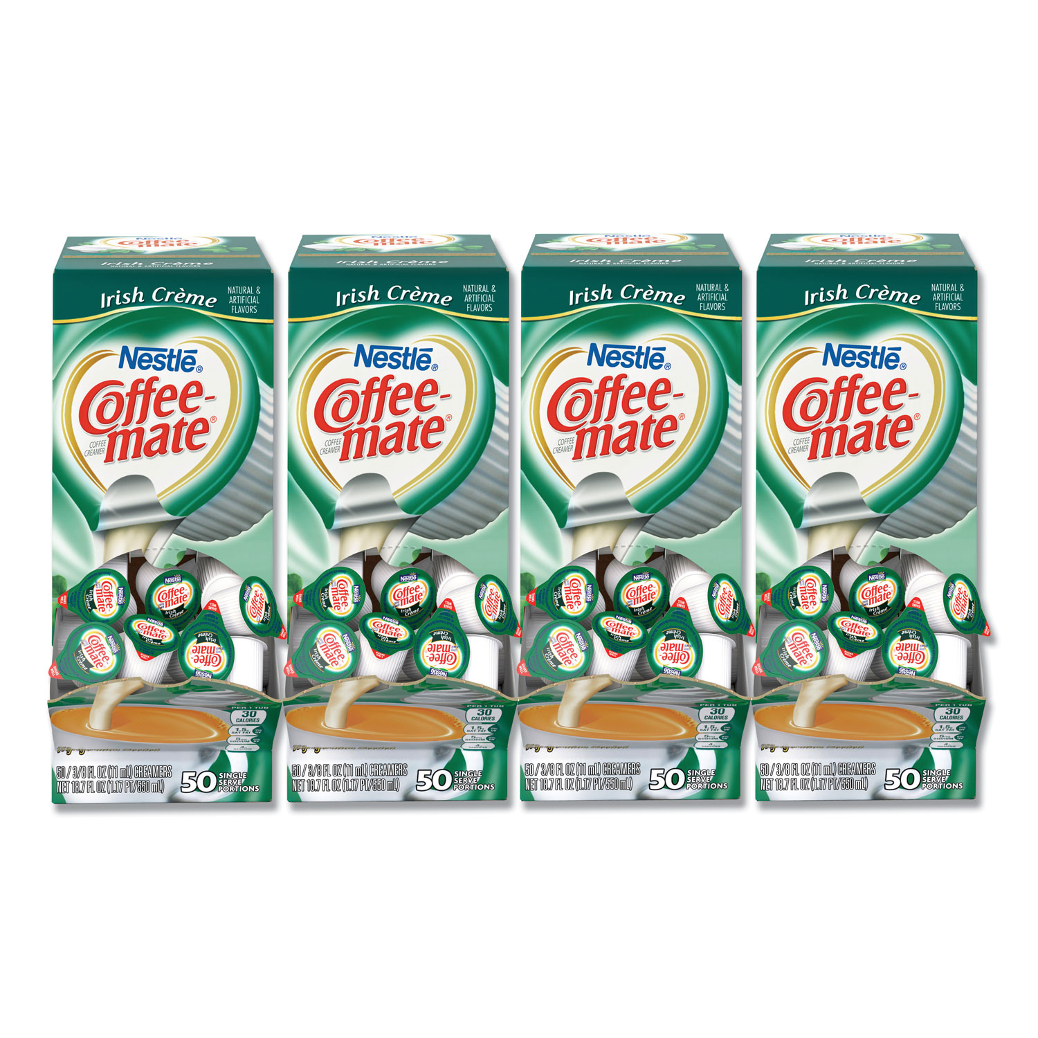 Coffee-mate NES35112CT Liquid Coffee Creamer, Irish Creme, 0.375 oz Mini Cups, 50/Box, 4 Box/Case