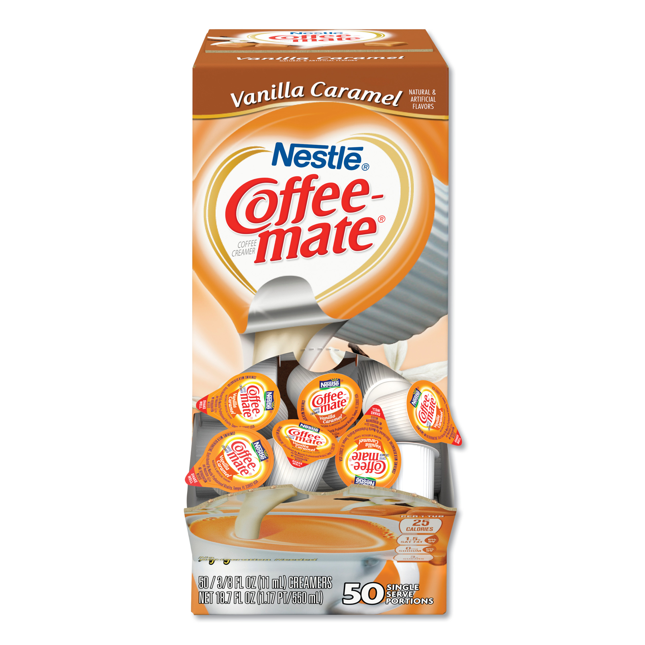 Coffee-mate NES79129 Vanilla Caramel Creamer, 0.375oz, 50/Box