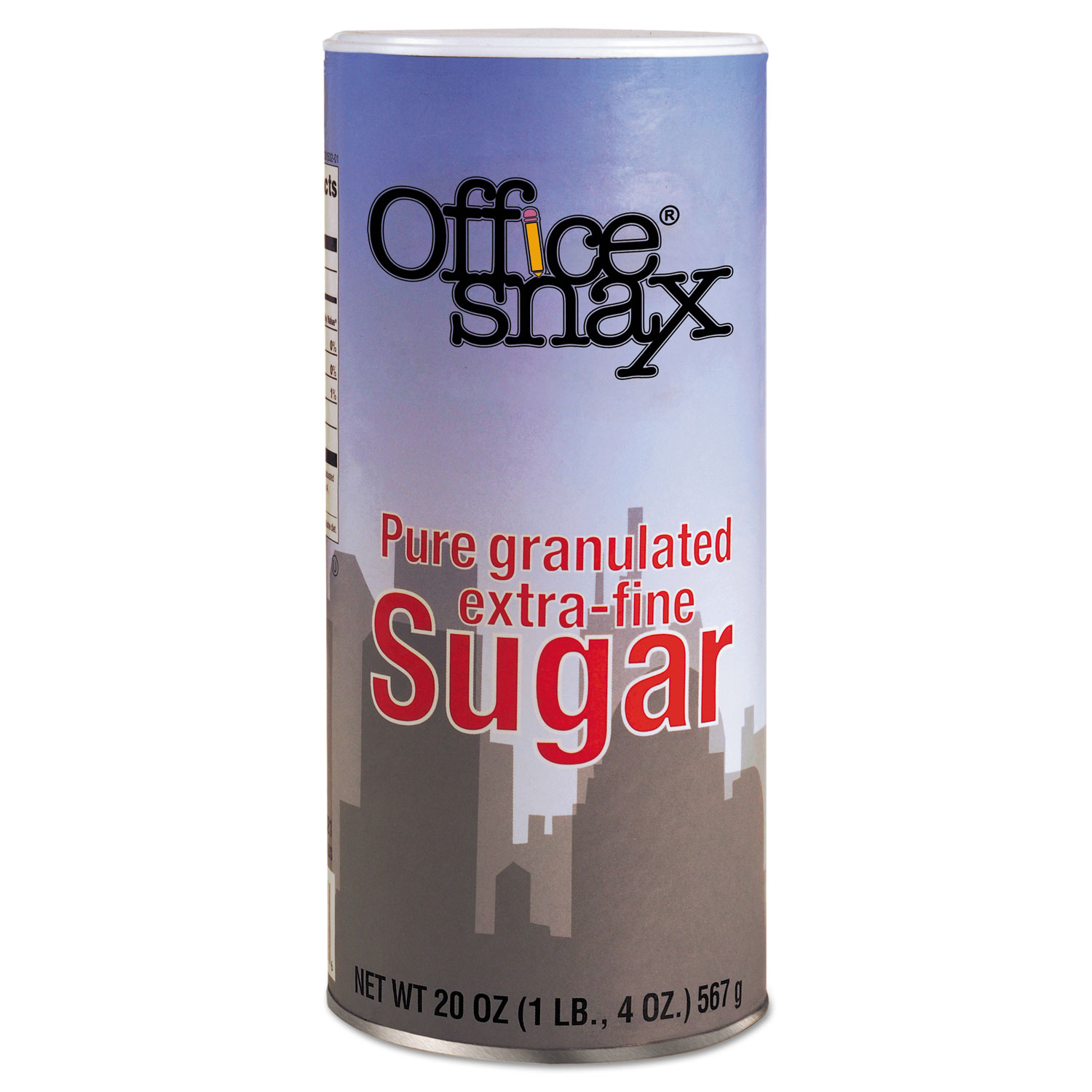 Office Snax OFX00019CT Reclosable Canister of Sugar, 20oz, 24/Case