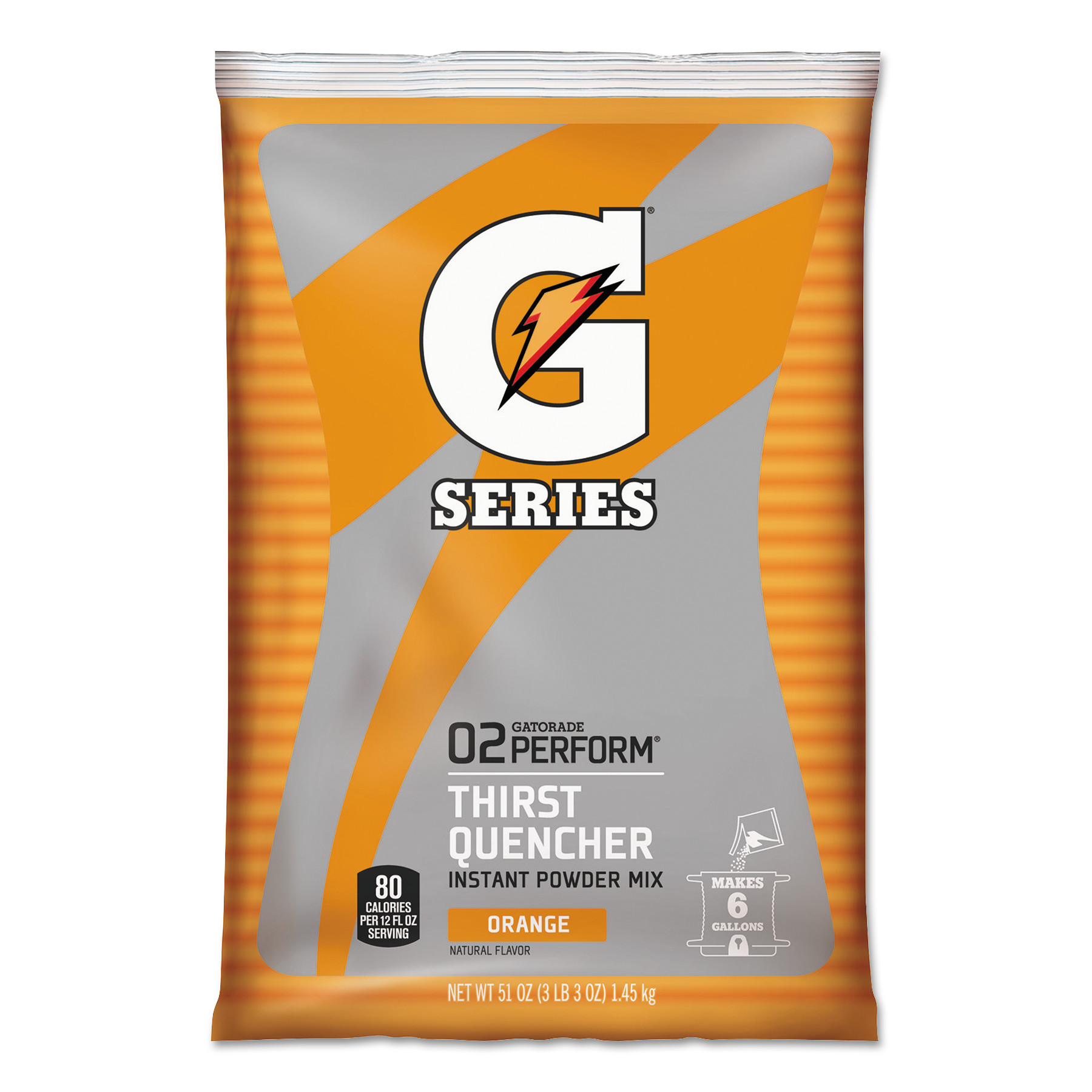 Gatorade 308-03968 Original Powdered Drink Mix, Orange, 51oz Packets, 14/Carton