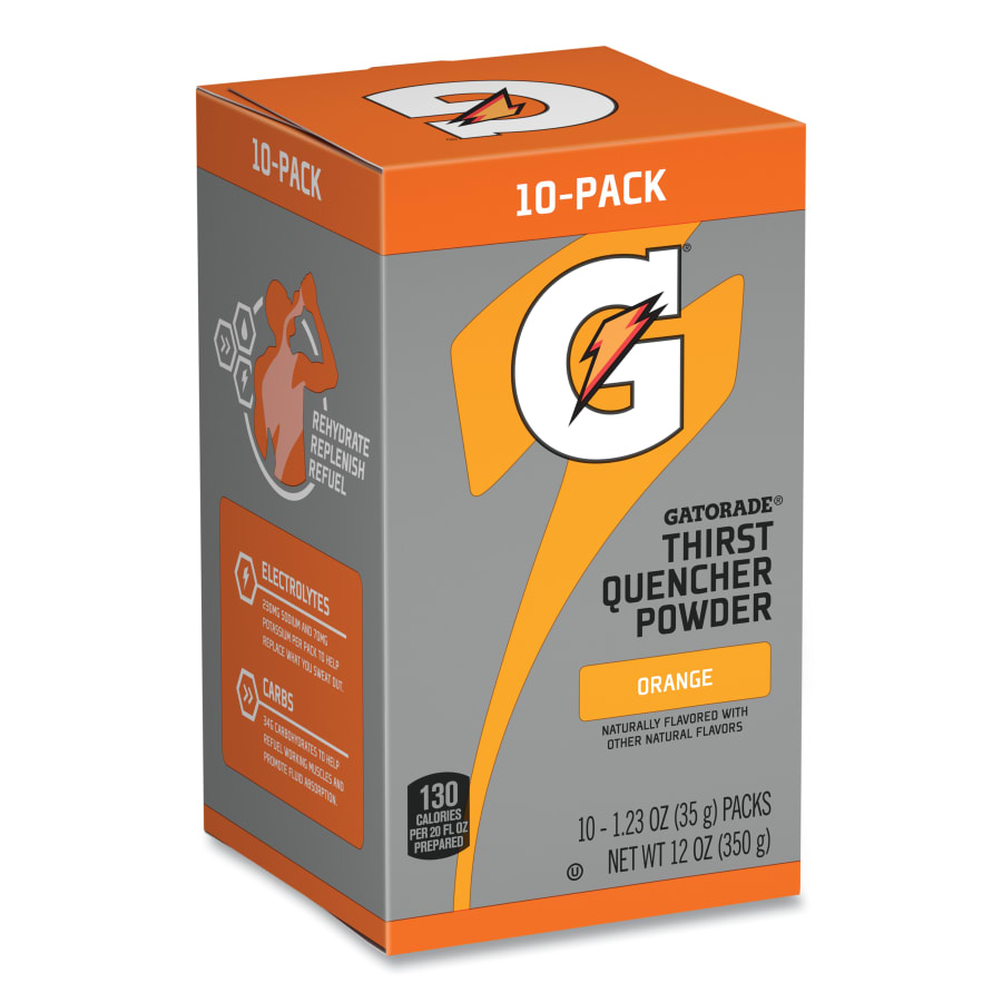 Gatorade 308-04701 Thirst Quencher Powder Drink Mix, Orange, 1.23oz Stick, Makes 20oz Drink, 80/Case
