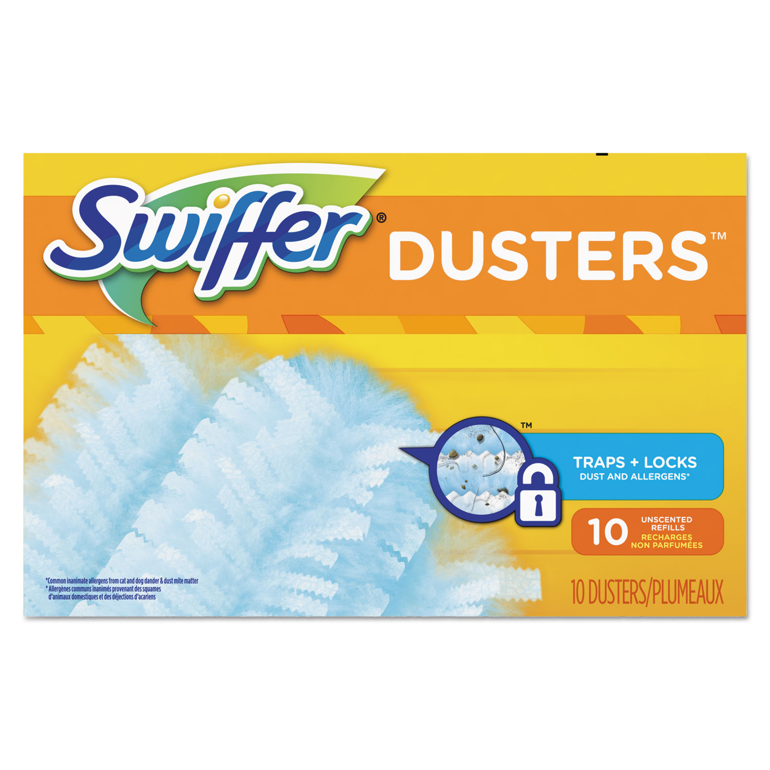 Swiffer PGC21459CT Refill Dusters, Dust Lock Fiber, Light Blue, Unscented, 10/Box, 4 Box/Case