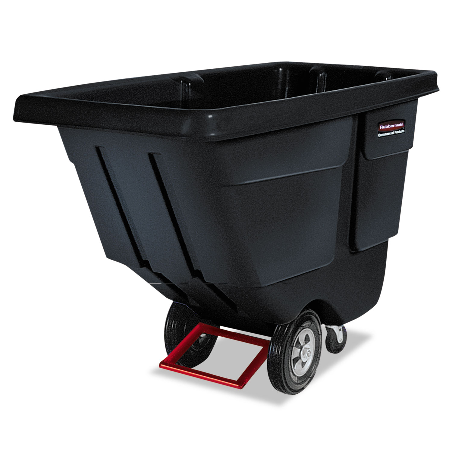 Rubbermaid Commercial RCP1314BLA Rotomolded Tilt Truck, Rectangular, Plastic, 850lb Cap, Black
