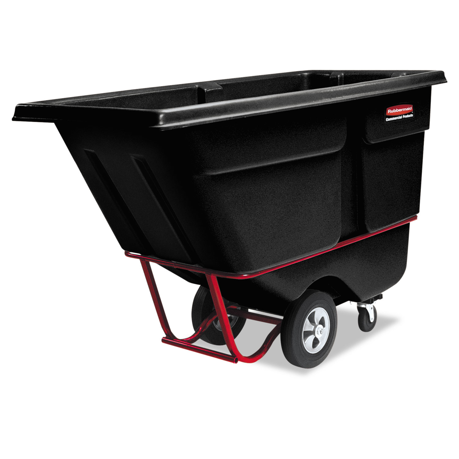 Rubbermaid Commercial RCP1315BLA Commercial Rotomolded Tilt Truck, Rectangular, Plastic, 1250-lb Cap., Black