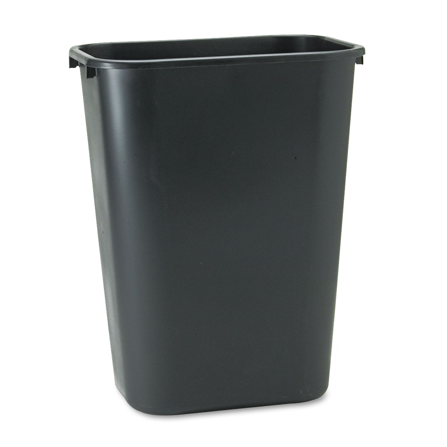 Rubbermaid Commercial RCP295700BK Deskside Plastic Wastebasket, Rectangular, 10 1/4 gal, Black