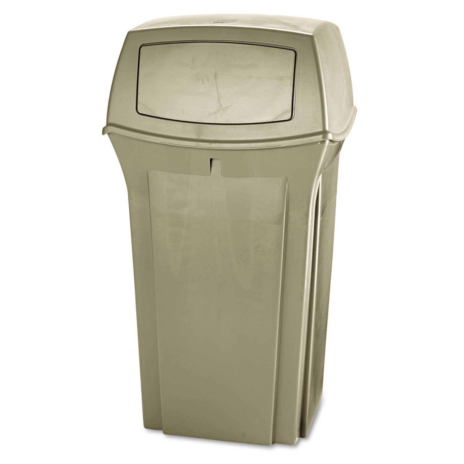 Rubbermaid Commercial RCP843088BG Ranger Fire-Safe Container, Square, Structural Foam, 35gal, Beige