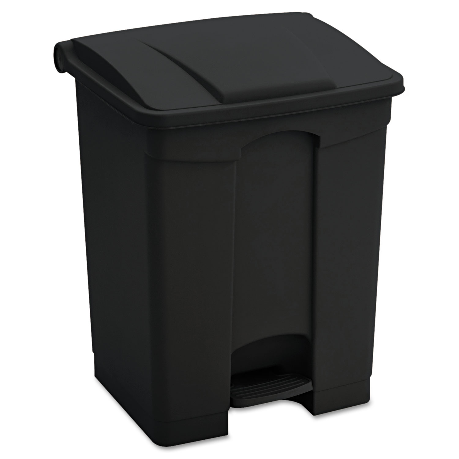 Safco SAF9923BL Large Capacity Plastic Step-On Receptacle, 23gal, Black