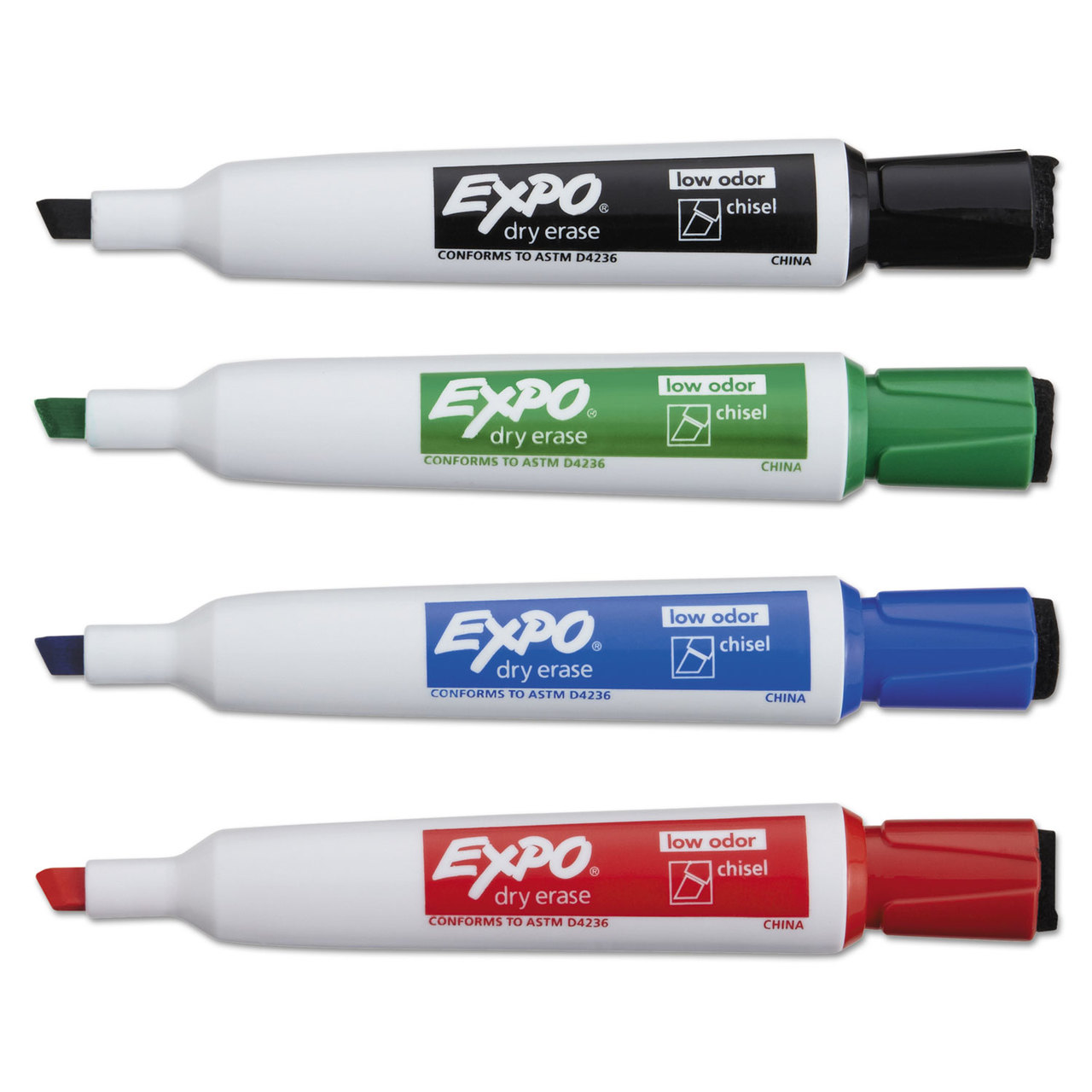 EXPO SAN1944658 2-in-1 Dry Erase Markers, Broad/Fine Chisel Tip, Assorted Colors, 8/Pack