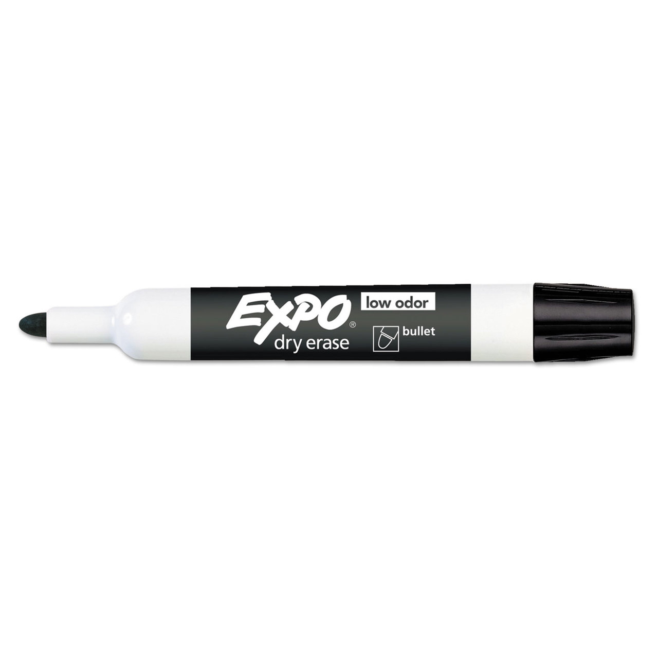 EXPO SAN82001A Low-Odor Dry-Erase Marker, Medium Bullet Tip, Black, Dozen