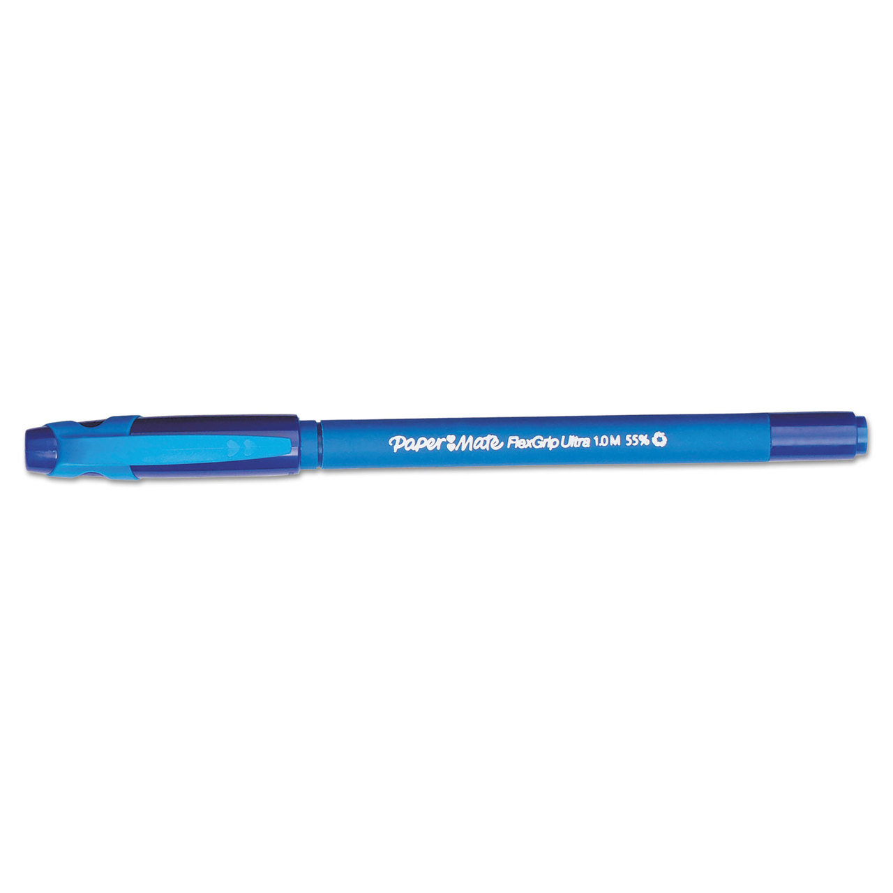 Paper Mate PAP9610131 FlexGrip Ultra Stick Ballpoint Pen, Medium 1mm, Blue Ink & Barrel, Dozen