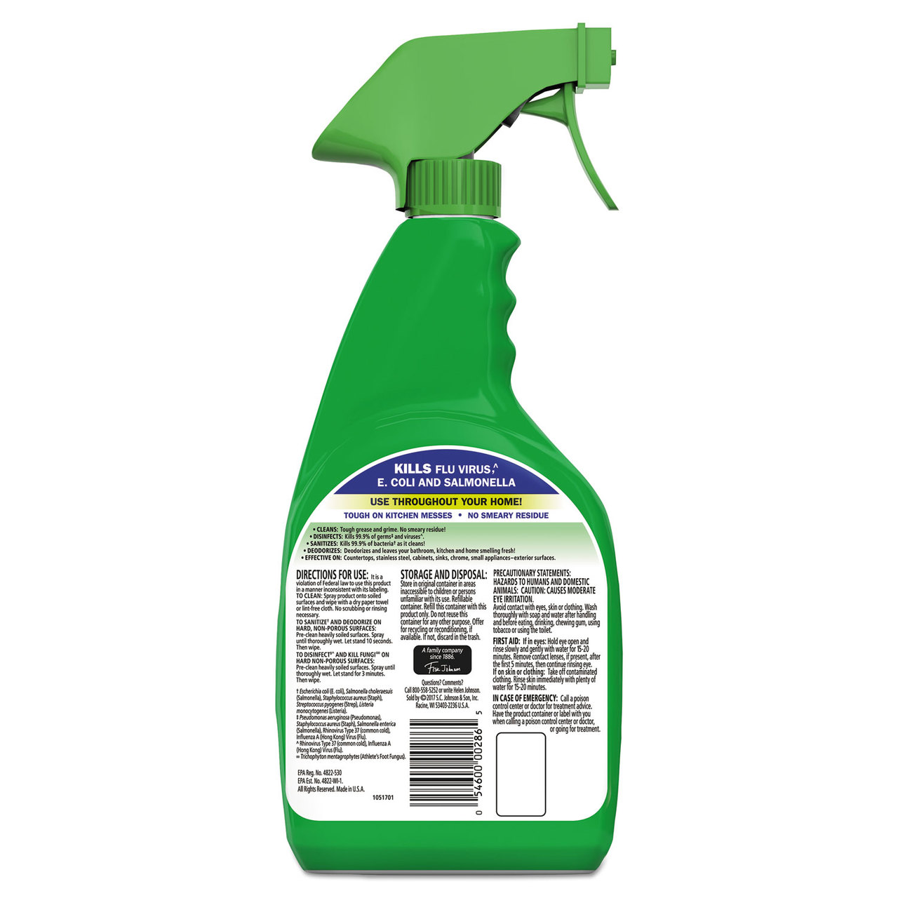 Fantastik SJN366095 Bleach 5-in-1 All Purpose Cleaner, Fresh Scent, 32 oz, 8 Bottles/Carton