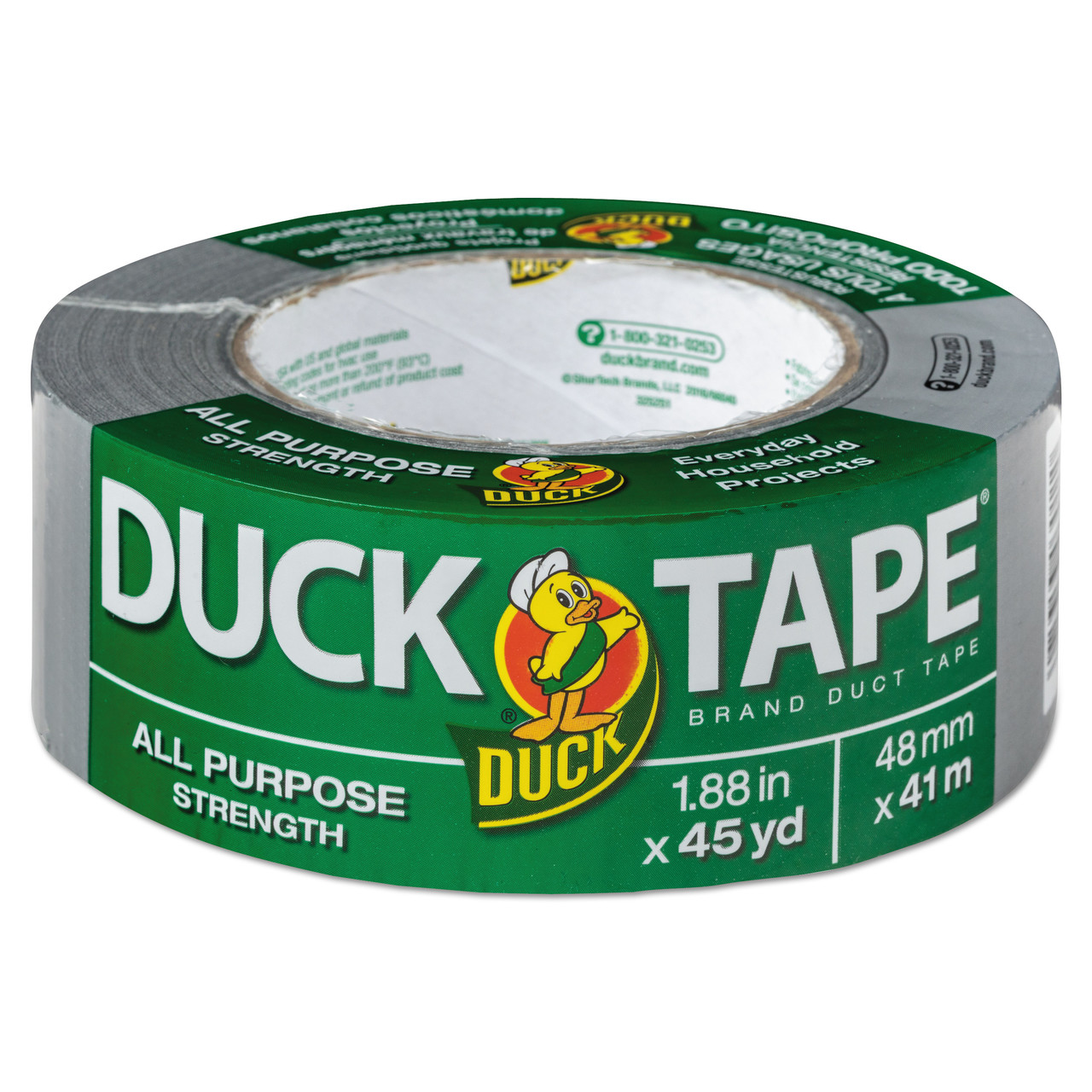 Duck DUCB45012 Brand Duct Tape, 1.88" x 45yds, 3" Core, Gray