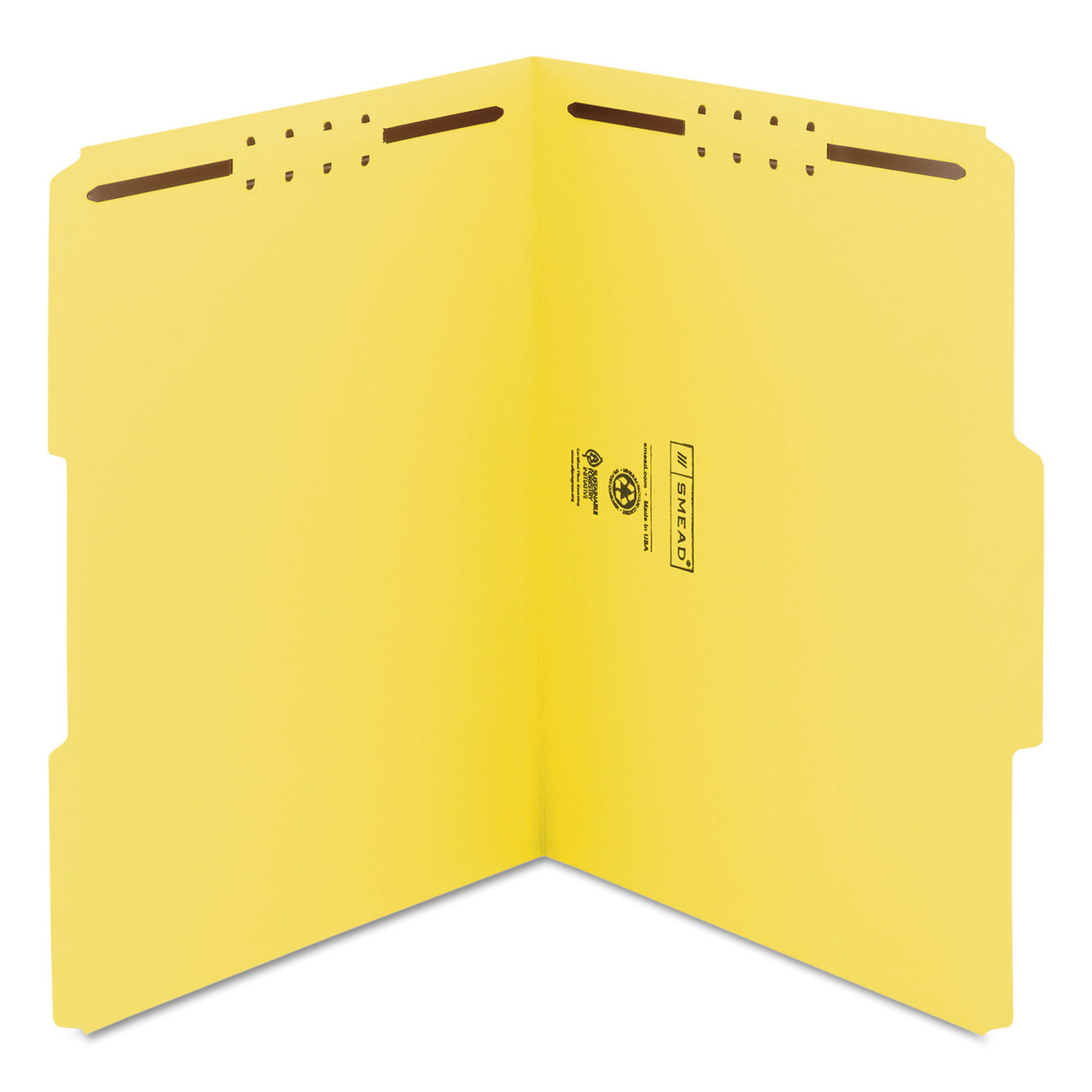 Smead SMD12940 Folders, Two Fasteners, 1/3 Cut Assorted Top Tab, Letter, Yellow, 50/Box